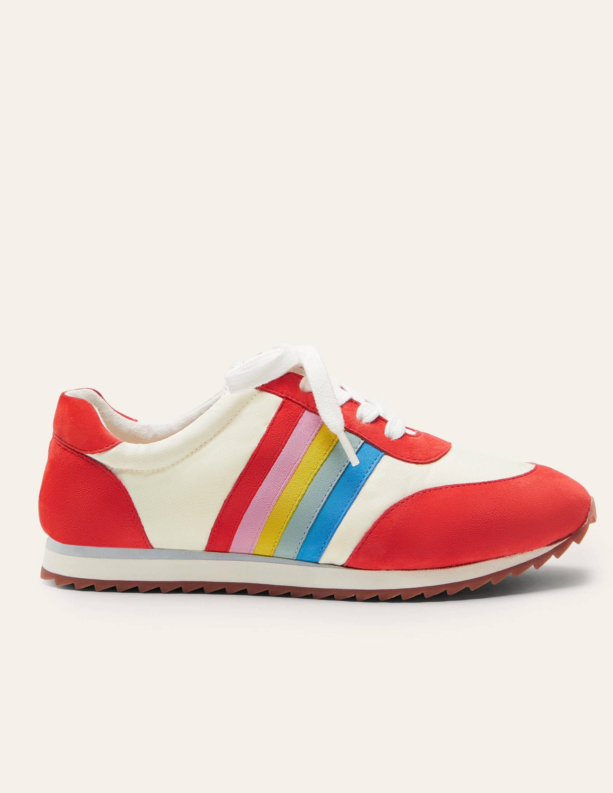  Striped Trainers-Cherry Red/White、mySite、ashleygrahame