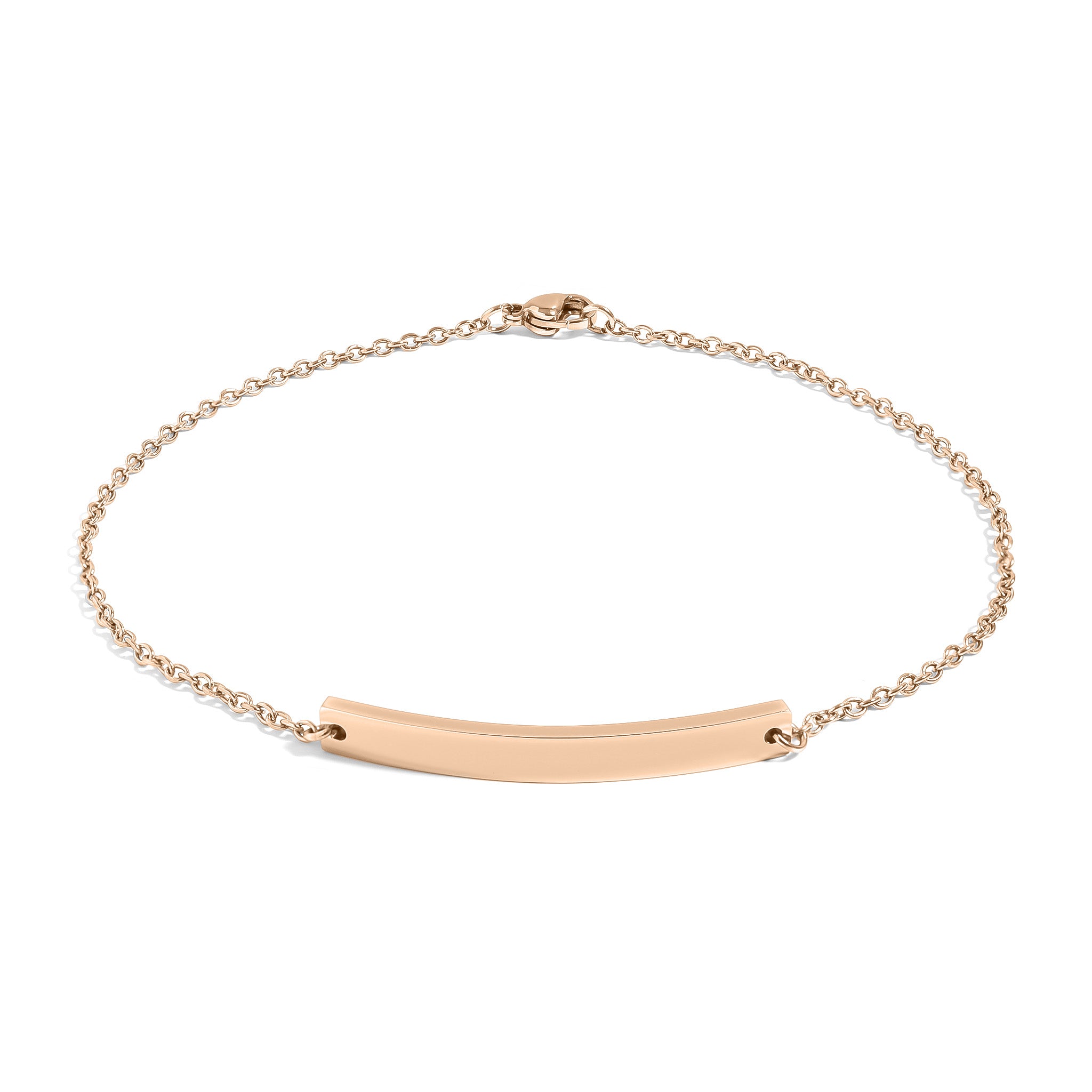 18K Gold PVD Stainless Steel Blank Curved Bar Bracelet/Anklet / BRJ9030、mySite、dreamappss