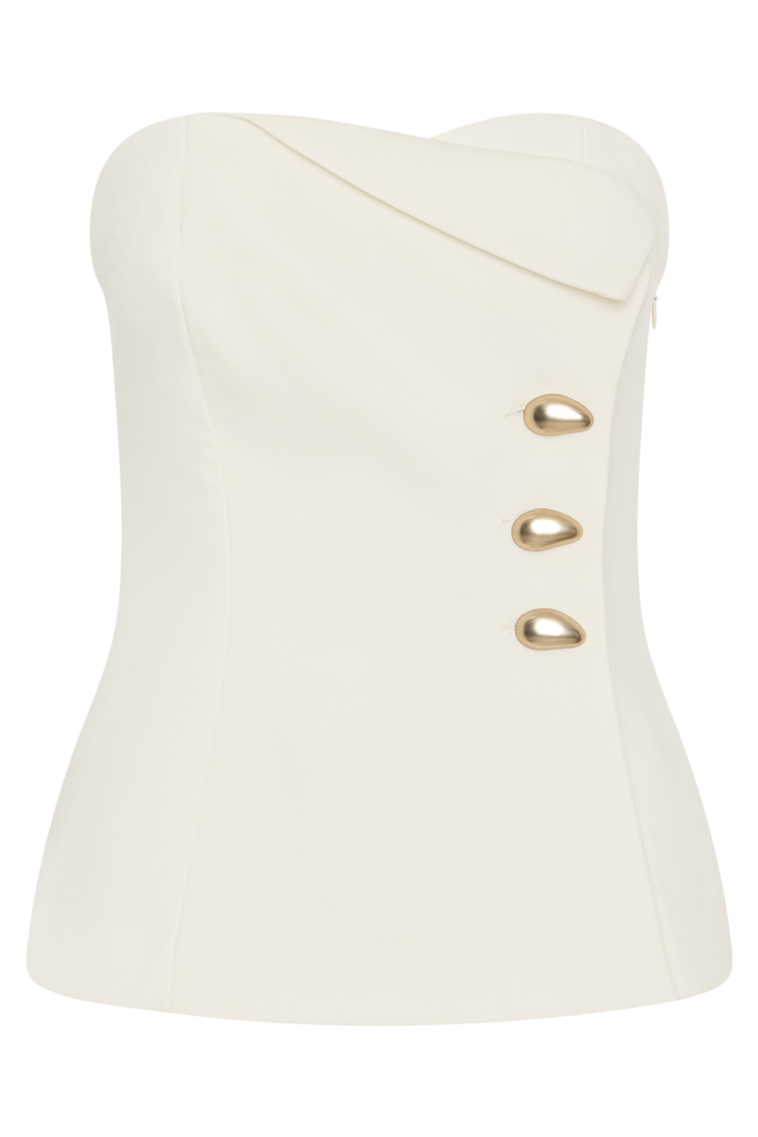 Lindie Strapless Suiting Top - Ivory、mySite、solidvoid