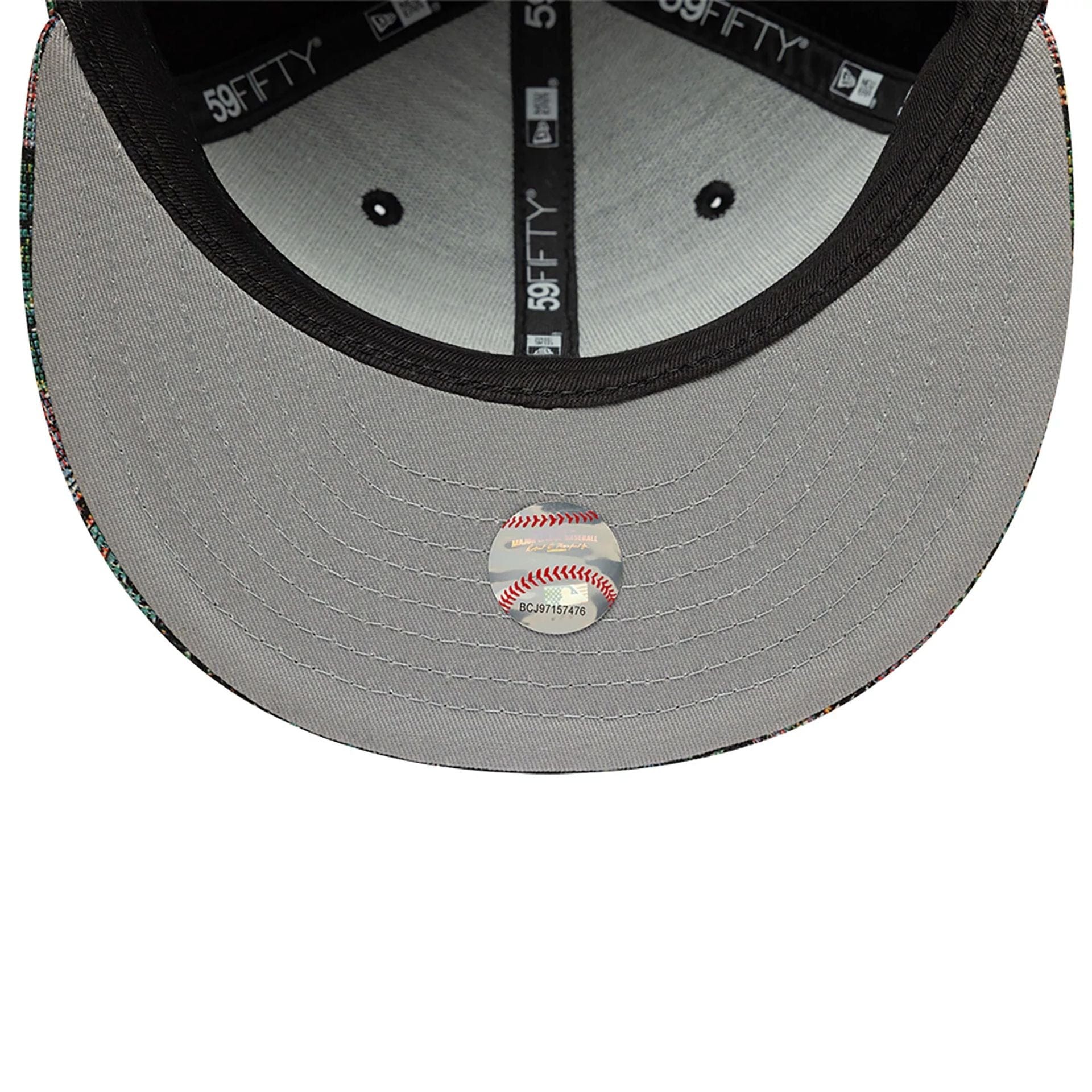 LA Angels Jacquard Patterns All Over Print Black 59FIFTY Fitted Cap、mySite、vikingsvslions