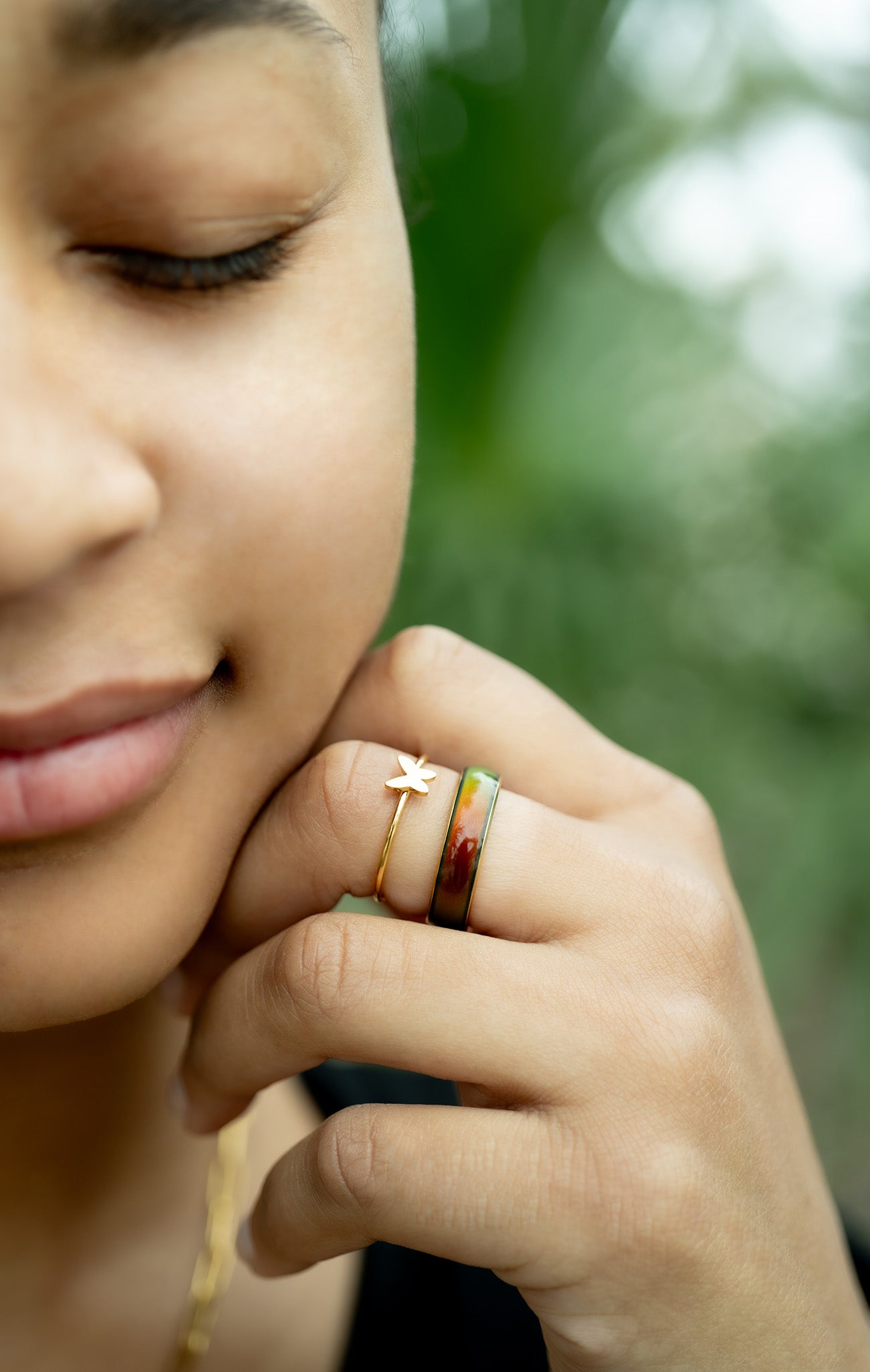 18K Gold PVD Stainless Steel Mood Band Ring / CFR7042、mySite、dreamappss