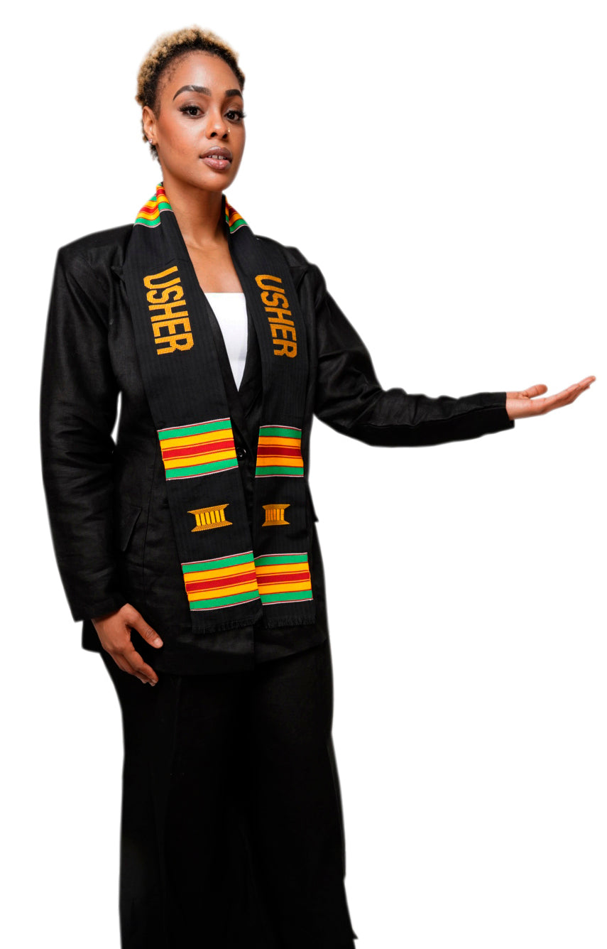 Usher Handwoven Kente Scarf-Sash DP1549、mySite、solidvoid