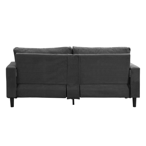 74" High Resilience three seater Sofa, Wooden Frame 3 Seat Sofa, Comfy , Modern Upholstered Sofa, Living Room Bedroom Apartment , Dark gray、、casual