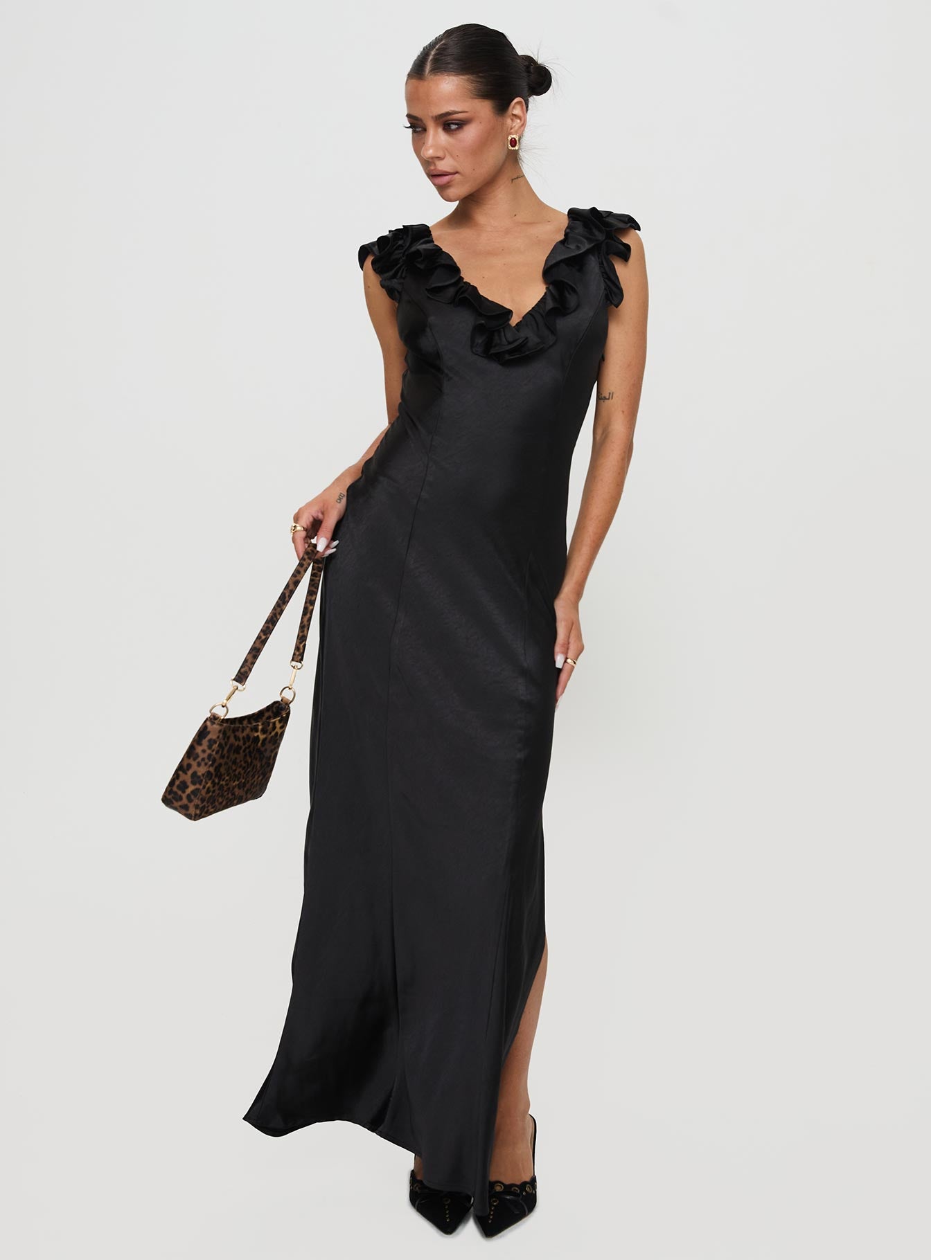 Butacup Frill Maxi Dress Black、mySite、solidvoid