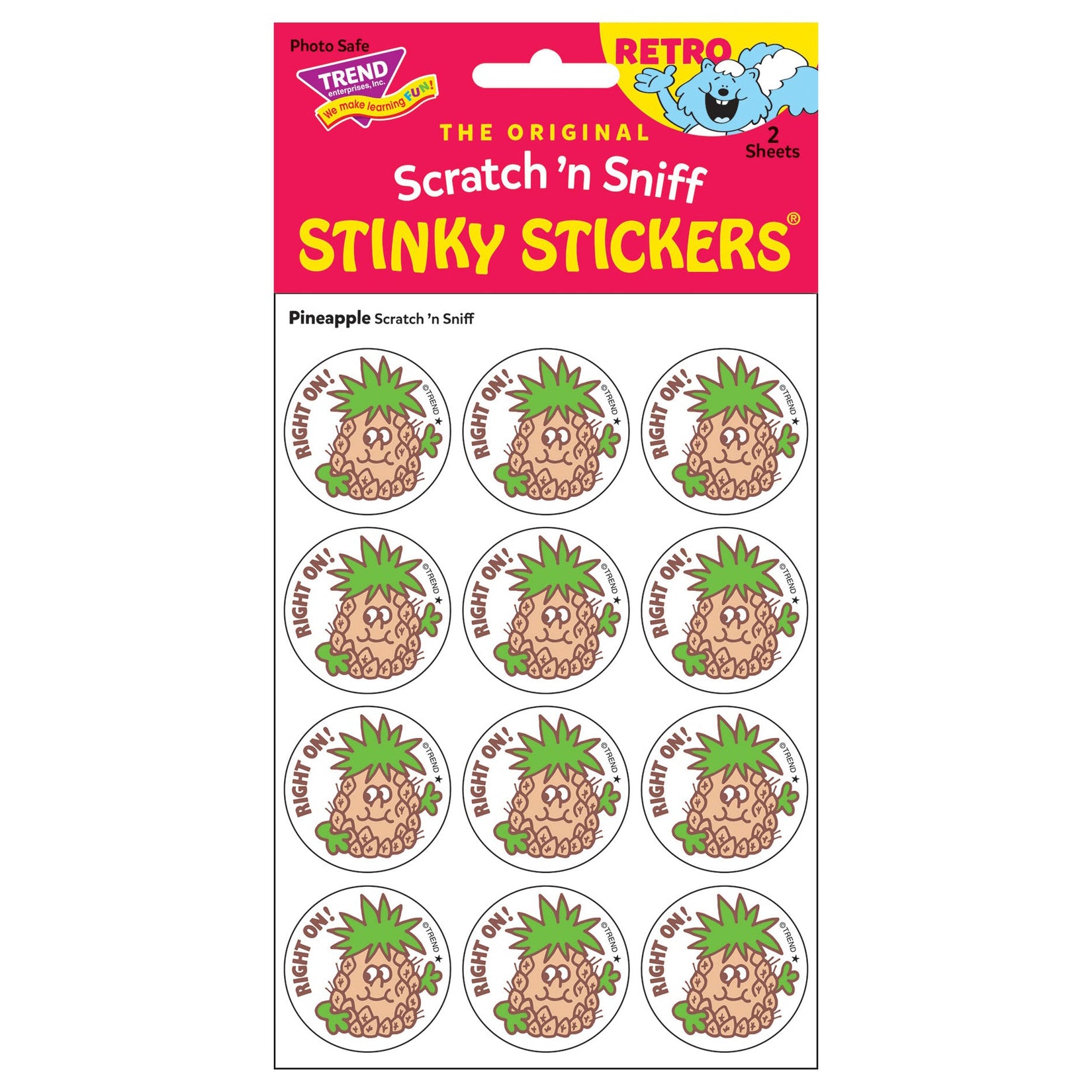  Right On! - Pineapple-Scented Retro Scratch 'n Sniff Stinky Stickers、mySite、ghnorth