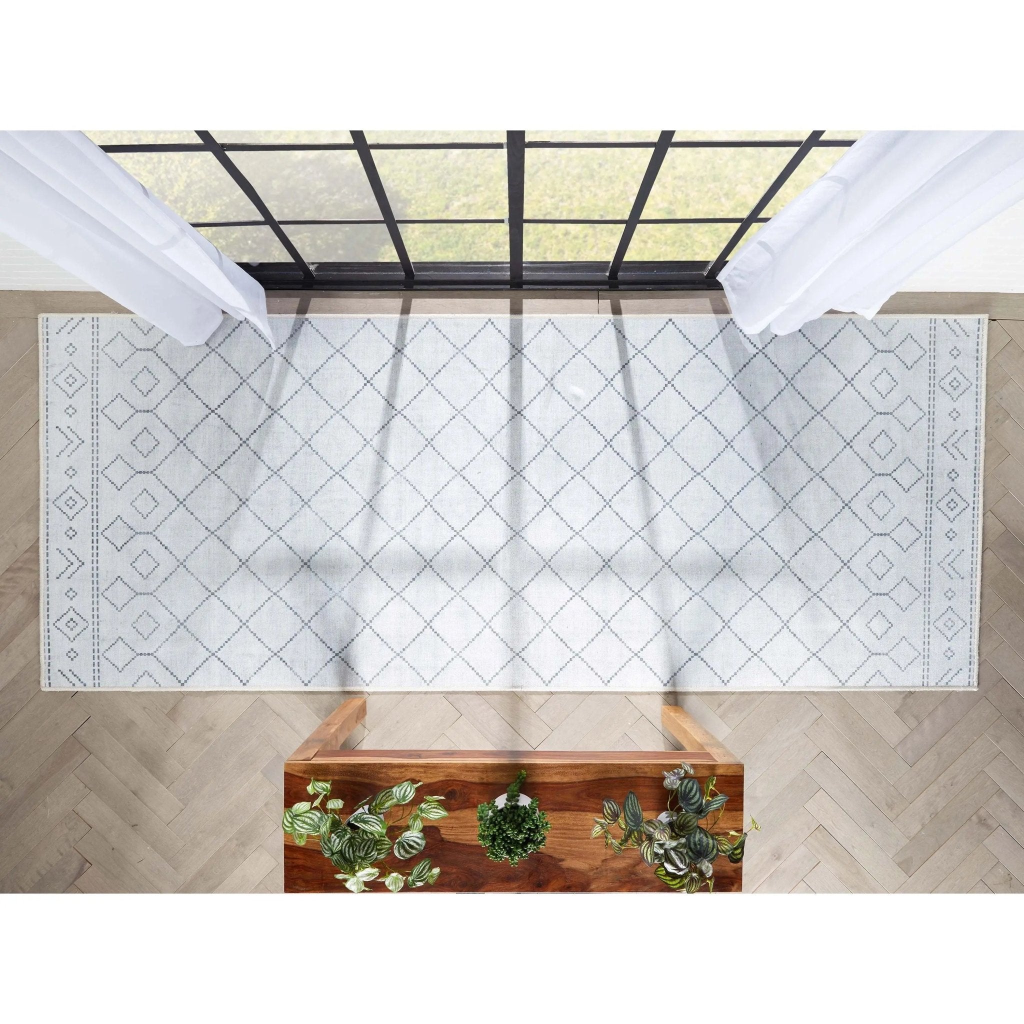 Anastasia Moroccan Trellis Pattern Ivory Grey Area Flat-Weave Rug、mySite、gigharbornorthrealestate