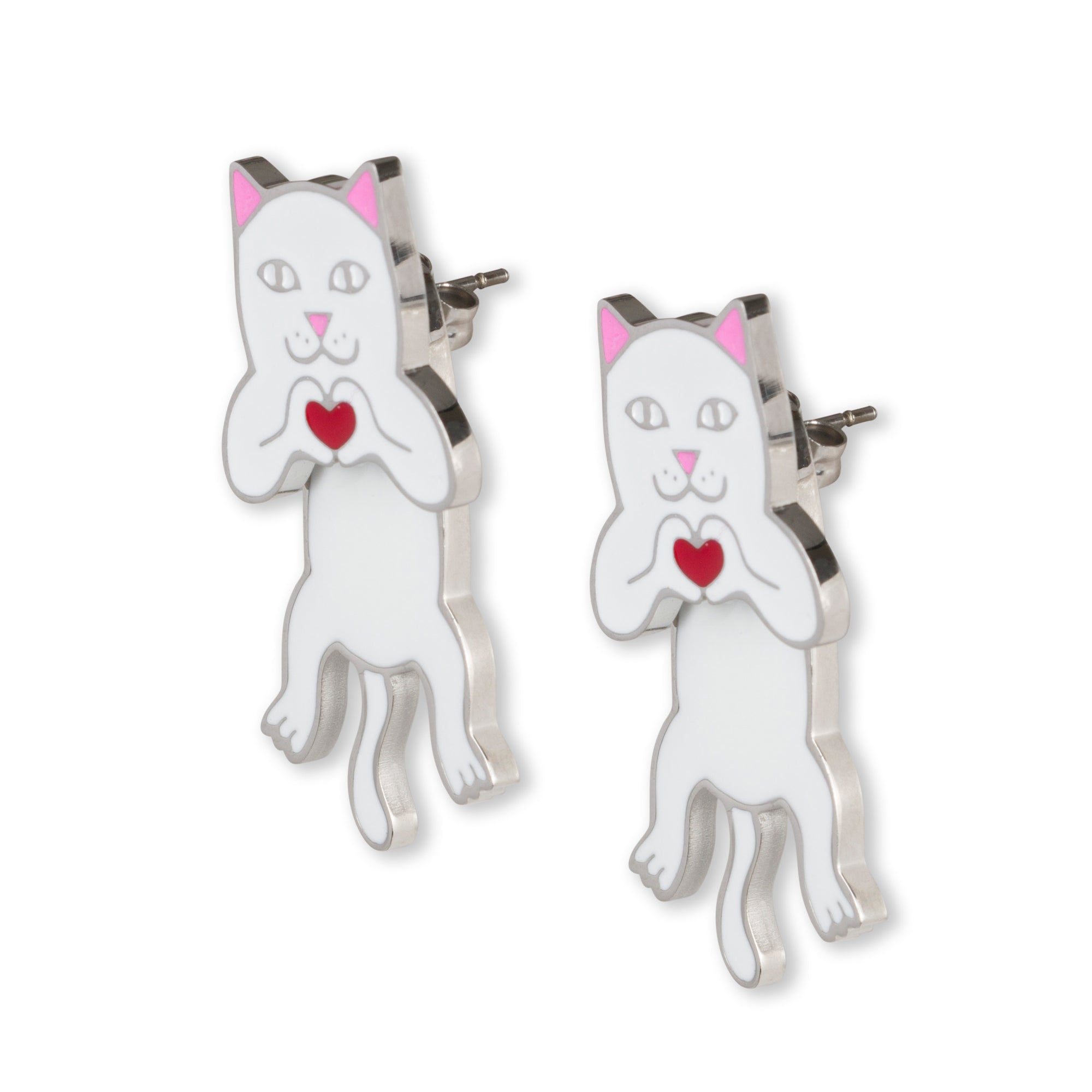  Nermal Loves Earring Set (White)、mySite、merchandisen