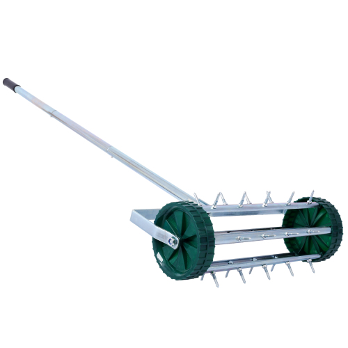 Spike Lawn Aerator, Heavy Duty Rolling Lawn Aerator, Garden Yard Rotary Push Lawn Aeration with Steel Handle、、eastwooduniform