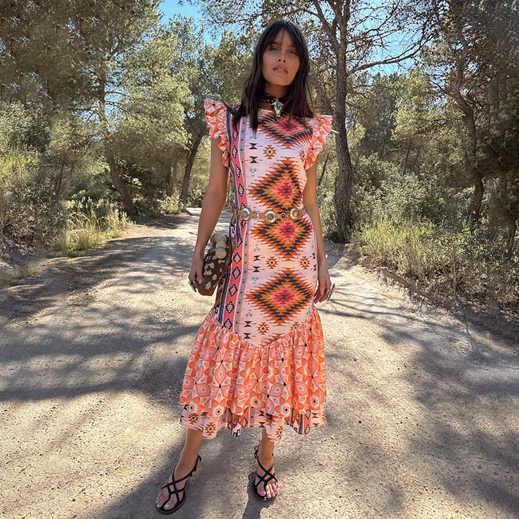 Bridget Print Frida Dress、mySite、solidvoid