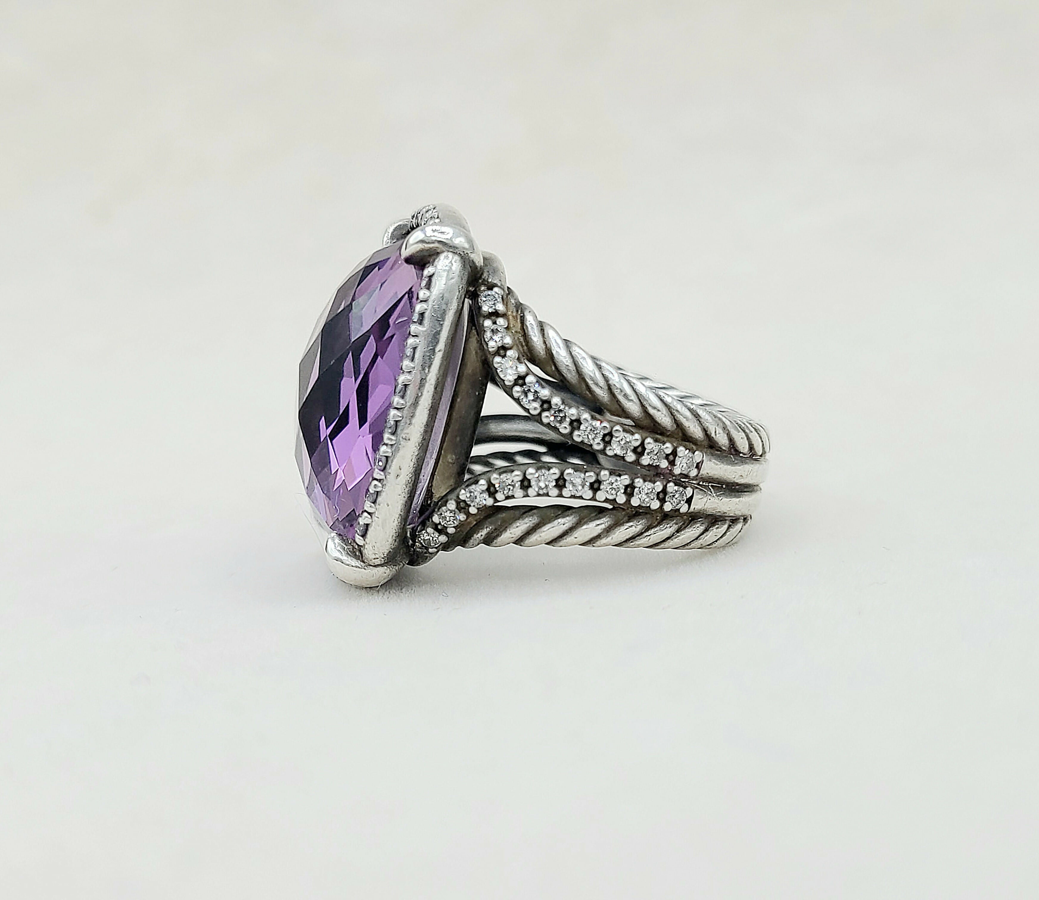 David Yurman Chatelaine Elongated Ring Amethyst & Diamonds、mySite、hinf8tx79