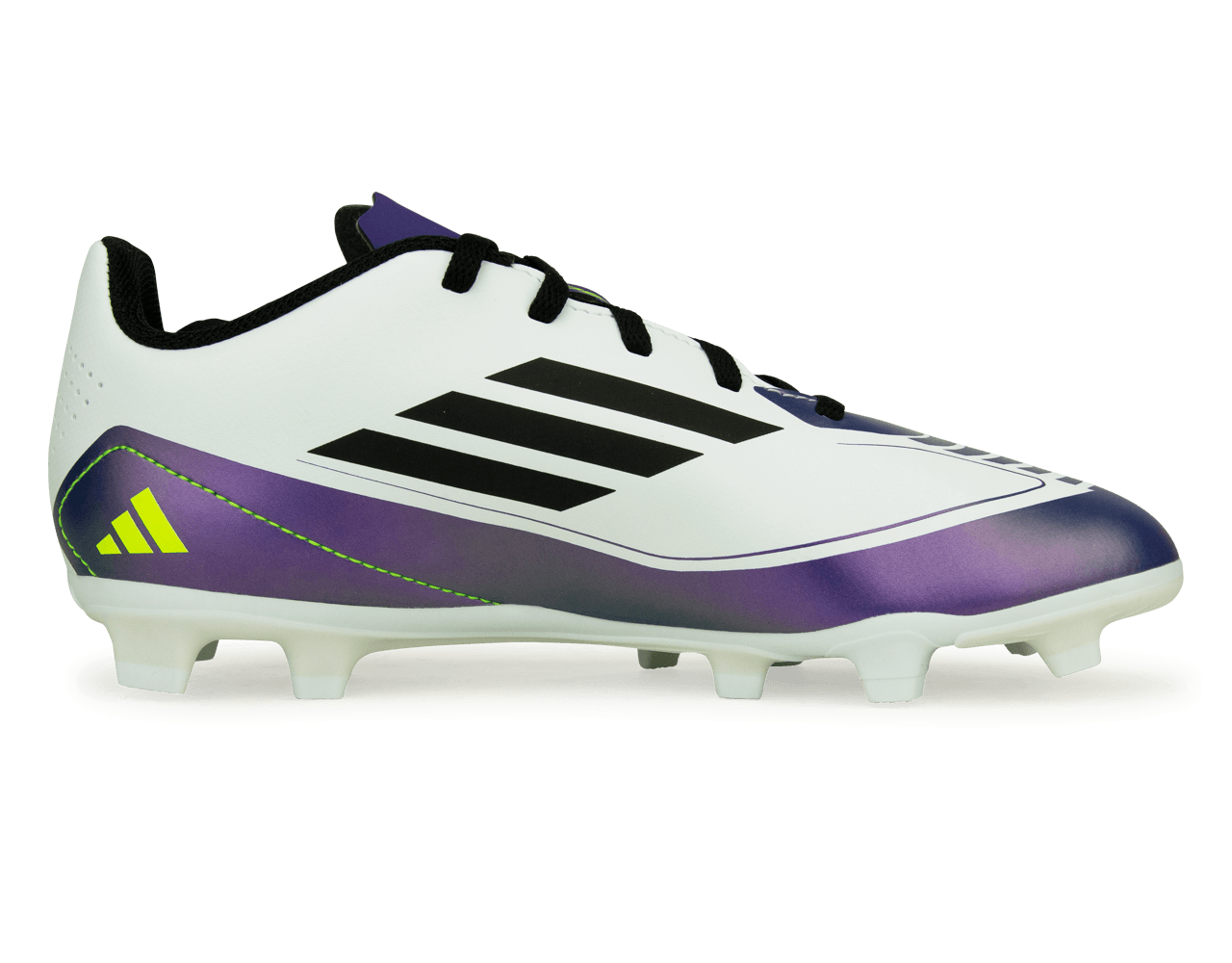 adidas Kids F50 Club Messi FxG White/Black/Purple、mySite、noshort