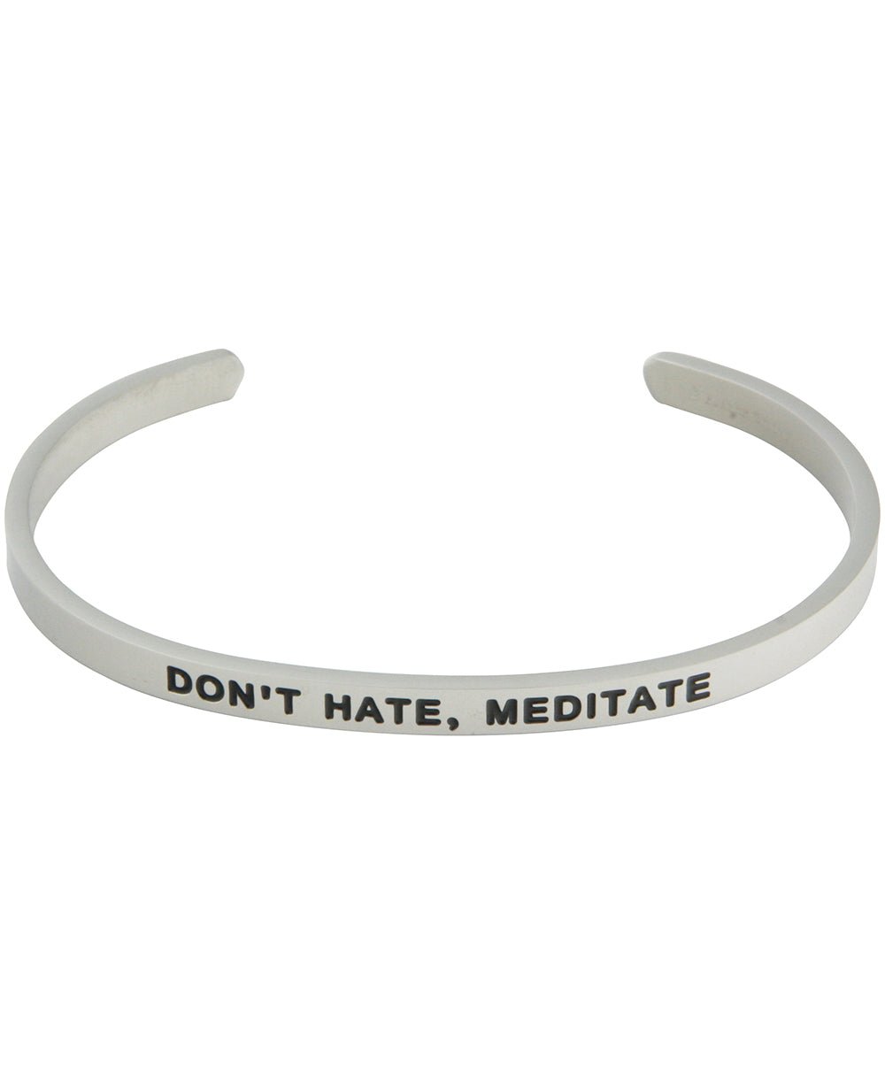 Don’t Hate, Meditate Motivational Cuff Bracelet、mySite、topwebapps