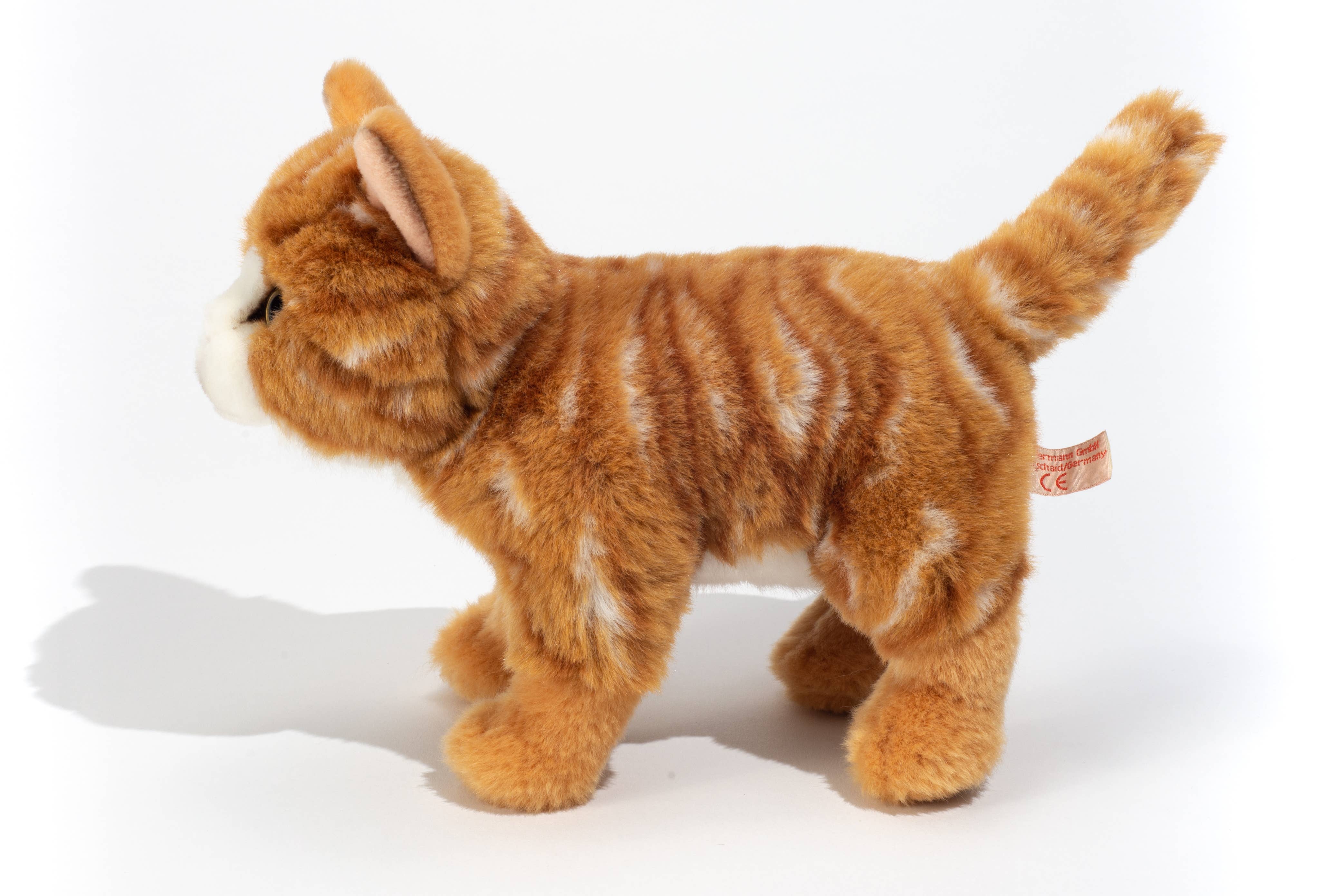 Red & White Plush Tabby Cat Standing 20 cm by Teddy Hermann、mySite、g9winljtr