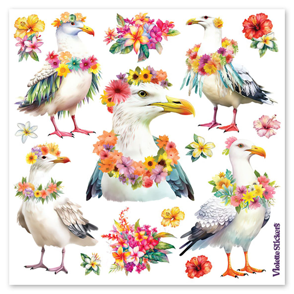  Seagulls with Leis Stickers、mySite、ghnorth