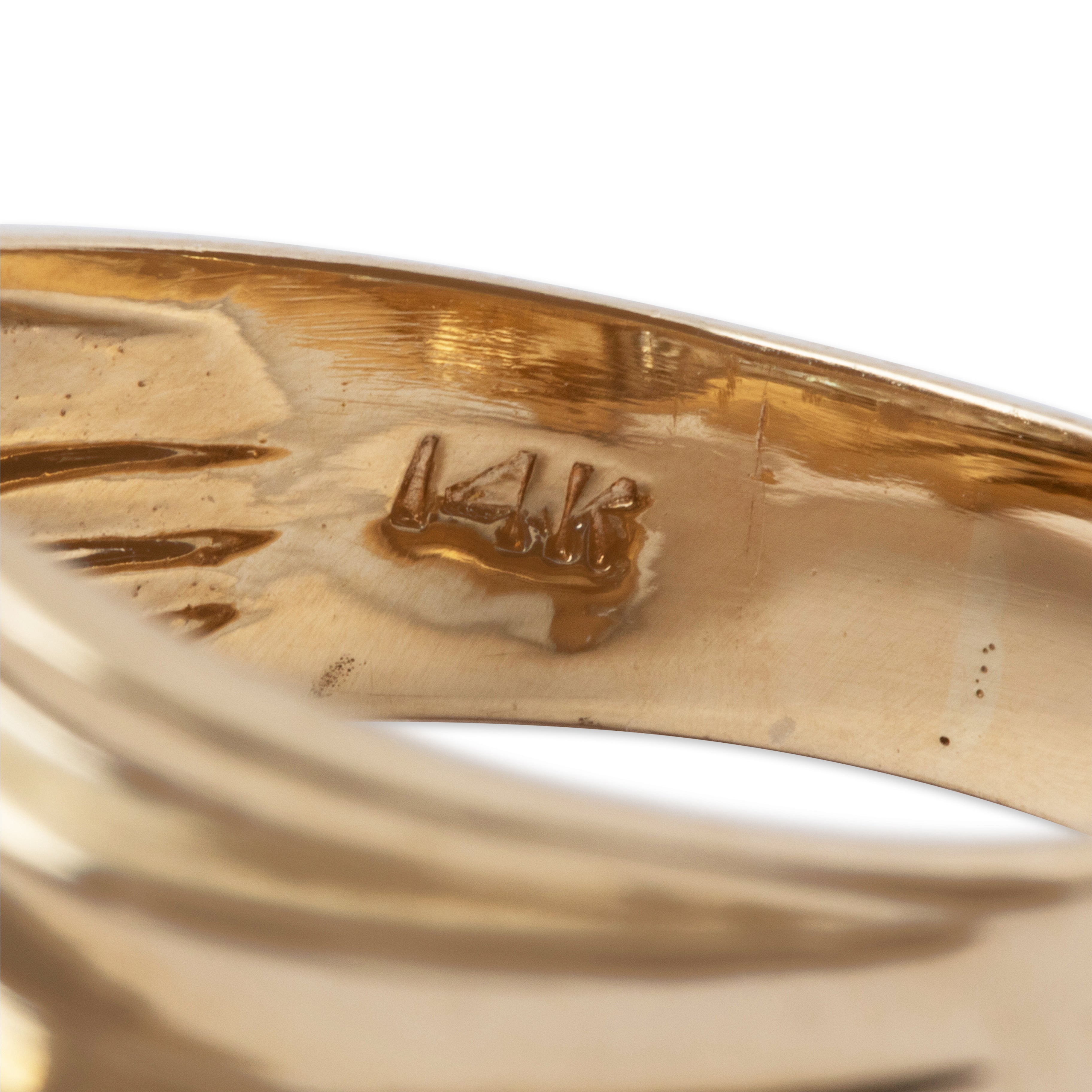 Vintage 14k Yellow Gold .81cttw Diamond Modernist Slant Ring 10.00、mySite、hinf8tx79