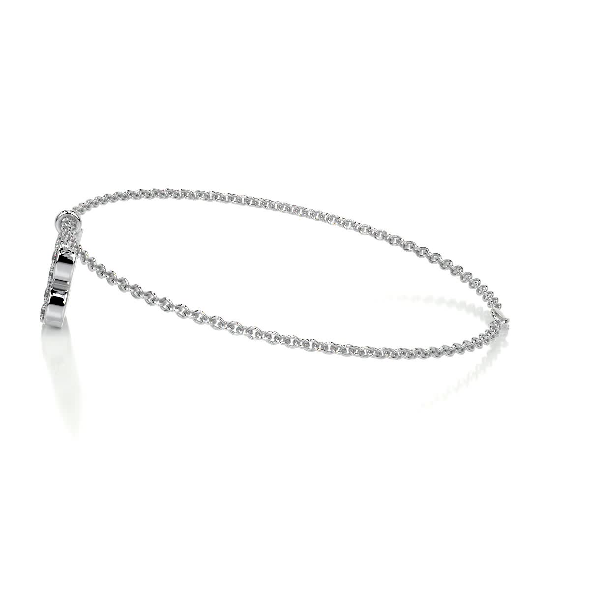Barbara Letter Lab Grown Diamonds Bracelet (0.15 Carat) -14K White Gold、mySite、hinf8tx79