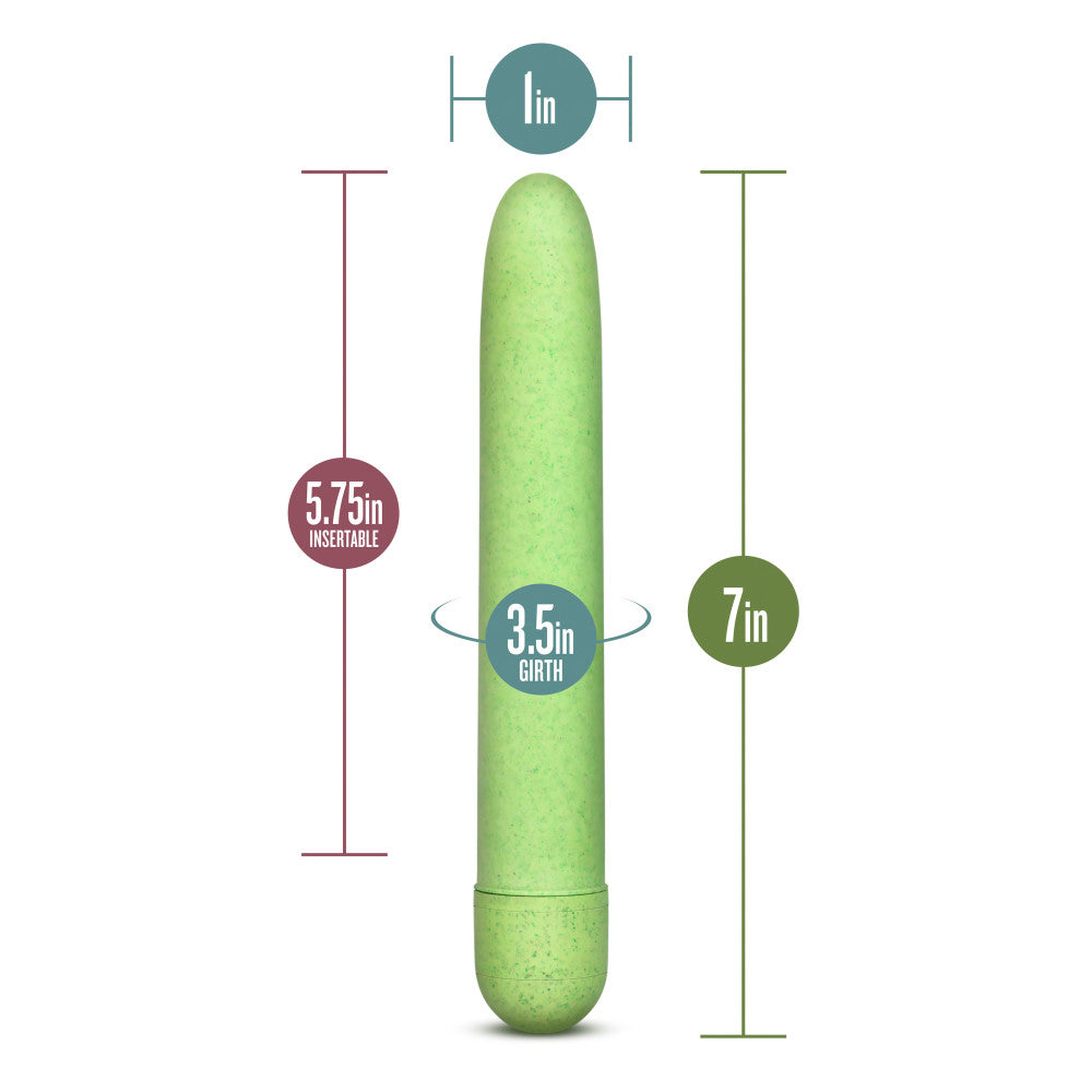 Gaia® By Blush | Eco: Plant-Based 7 Slim Multispeed Vibrator in Green - Made from Sustainable BioFeel™、mySite、bottomscart