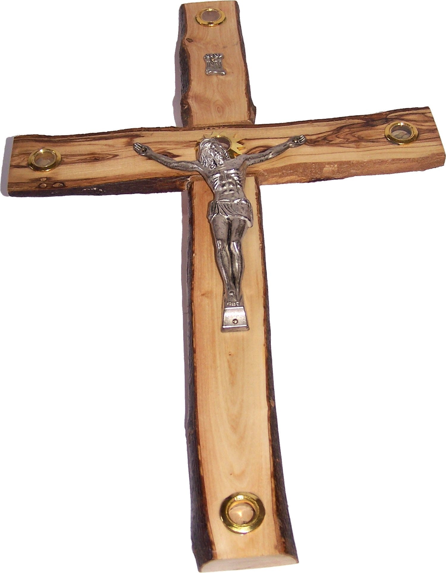  Holy Land Market Rugged with Rustic/bark Edges Olive Wood Cross/Crucifix from Bethlehem、mySite、elrpsem3k