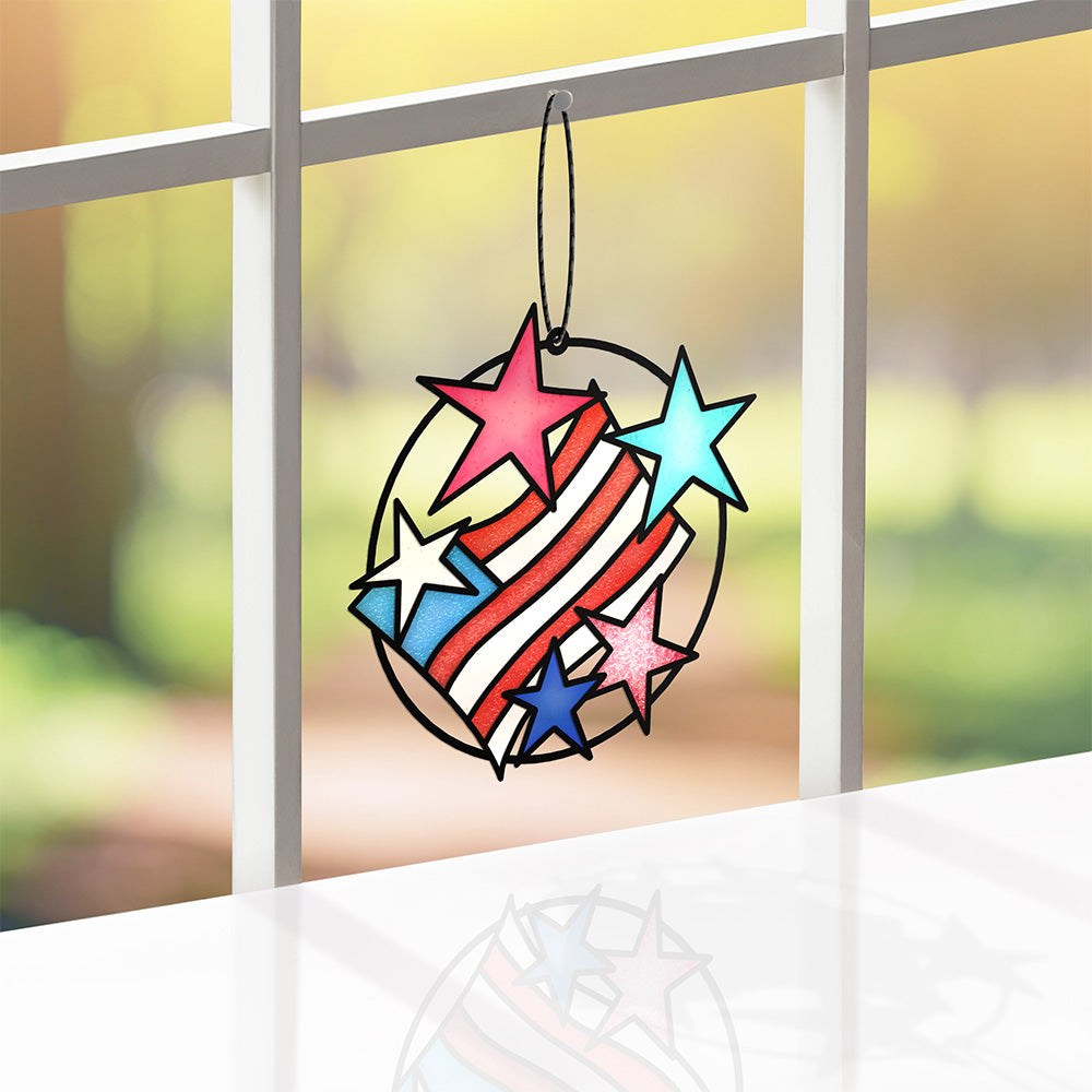 Let Freedom Shine Suncatcher Card、mySite、solidvoid