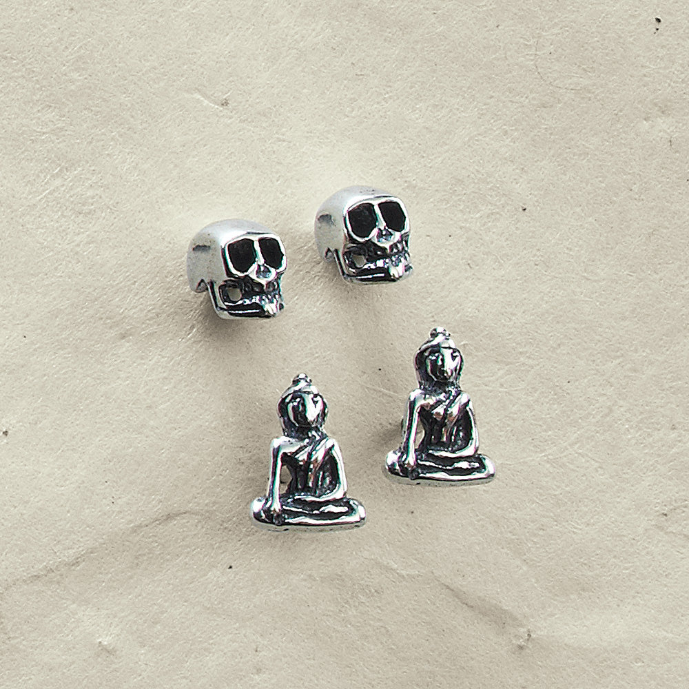 Tiny Buddha and Skull Earring Set、mySite、topwebapps