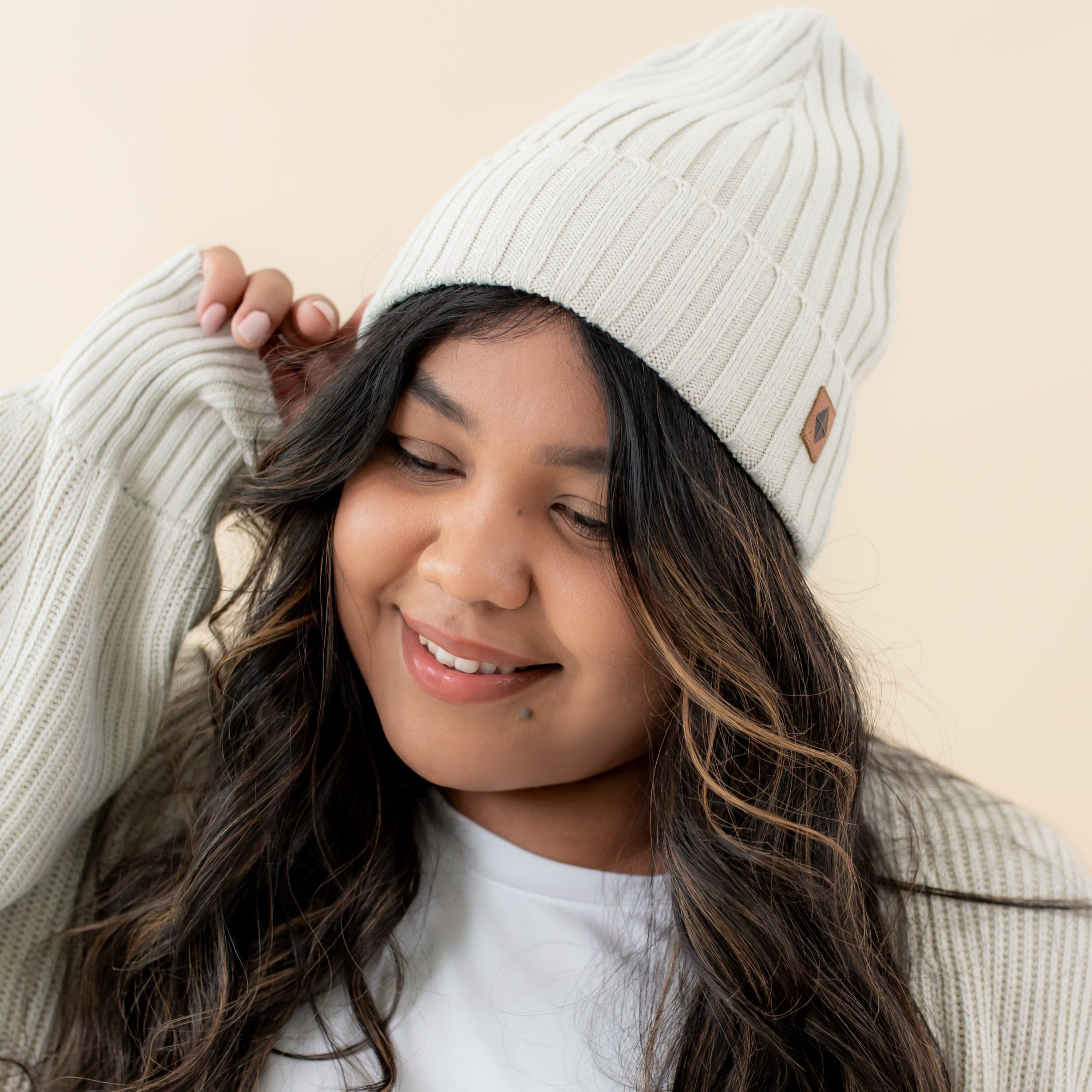  Chunky Knit Adult Ribbed Beanie in Oat、mySite、layawaytickets