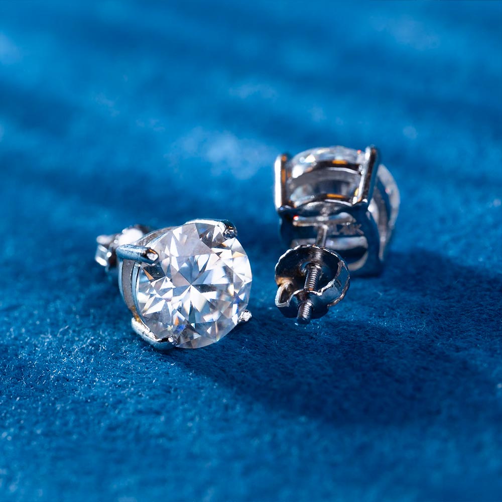 9MM Round Moissanite Stud Earrings、mySite、hinf8tx79