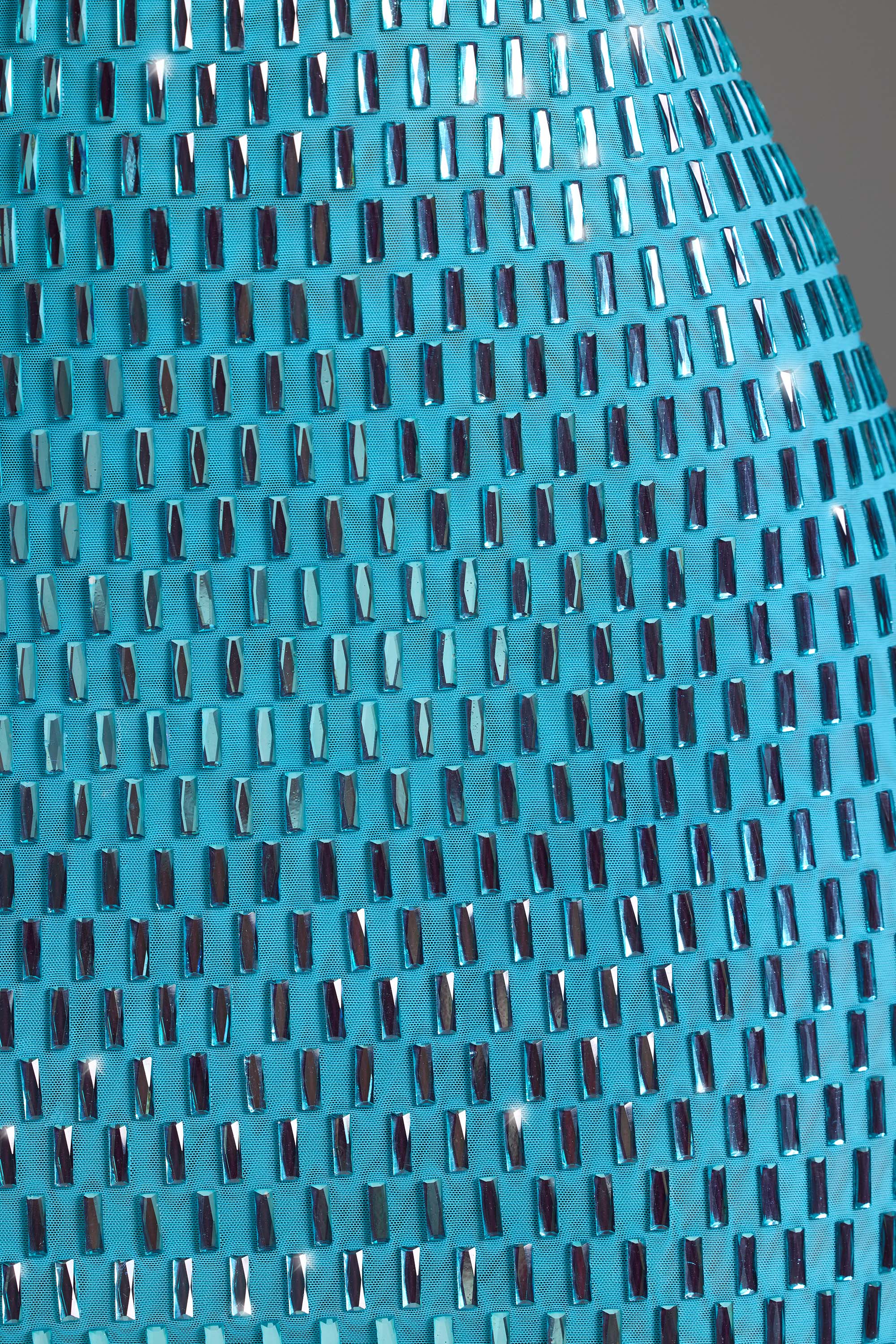 Embellished Cut-Out Mini Dress in Aqua Blue、mySite、solidvoid