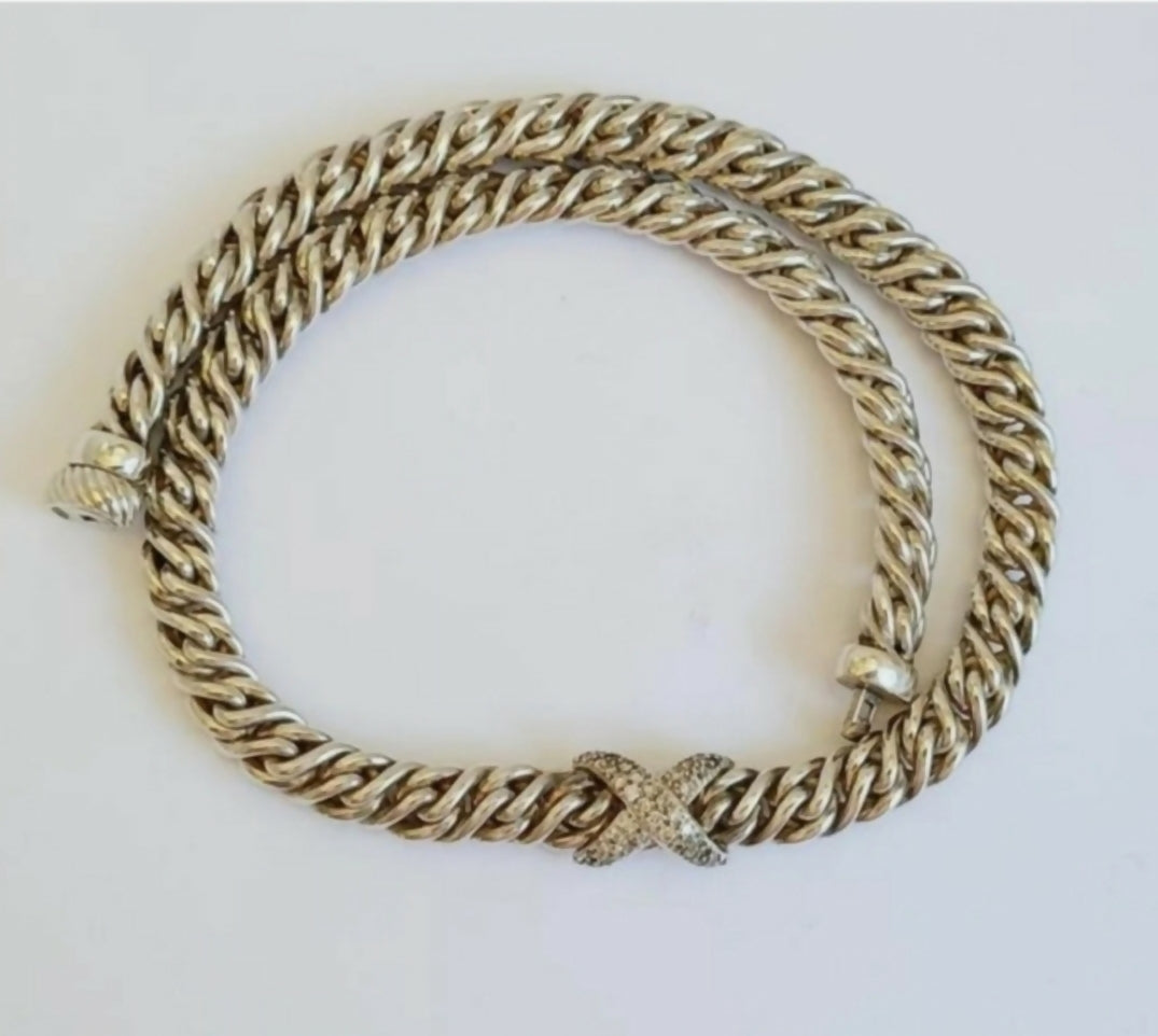 David Yurman Lyrica Diamond X Necklace、mySite、hinf8tx79