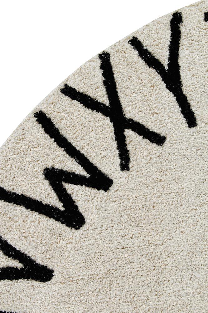 WASHABLE ROUND RUG ABC NATURAL - BLACK、mySite、gigharbornorthrealestate