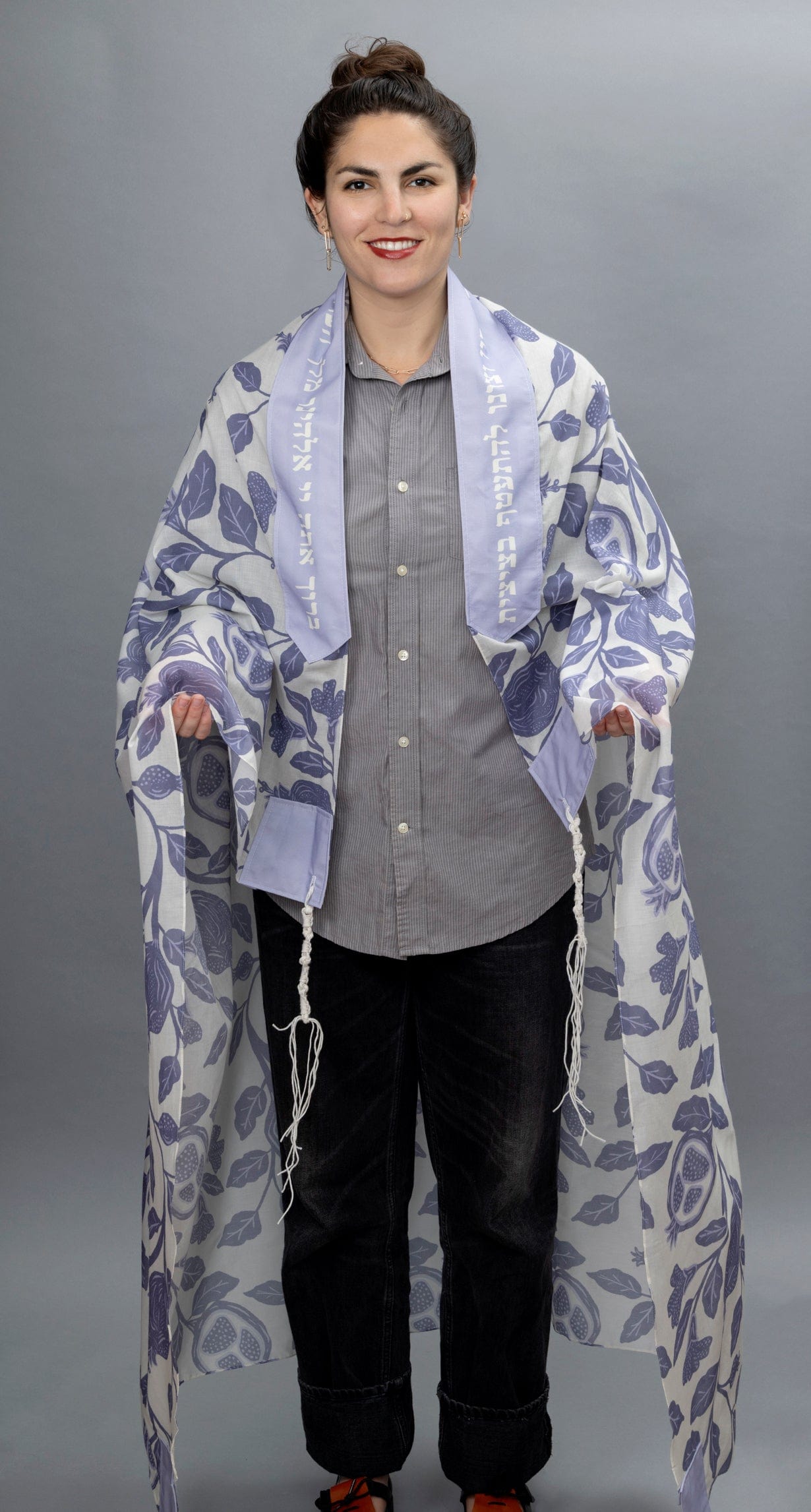 Lavender and Blue Pomegranates on the Vine Cotton Tallit、mySite、topwebapps