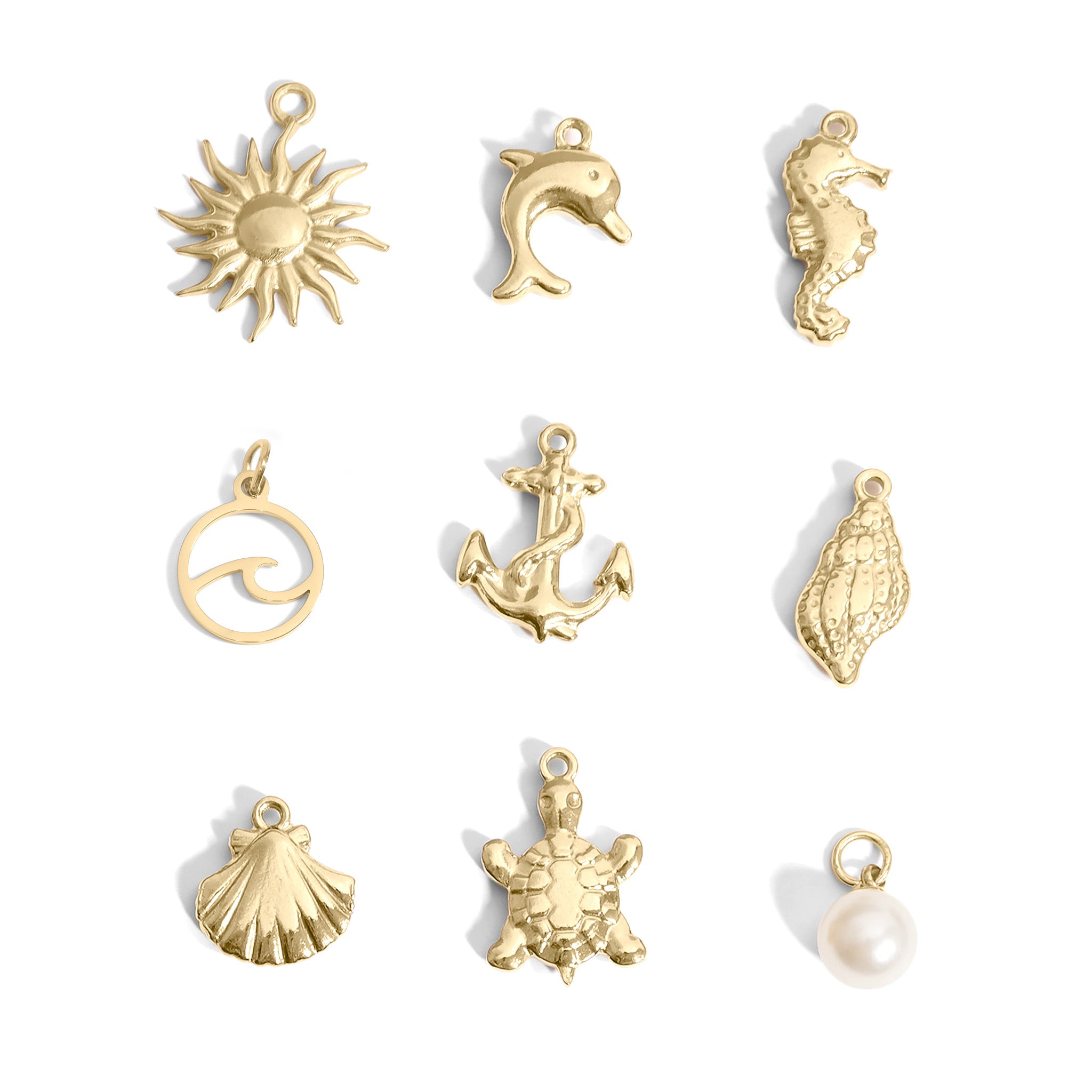 18K Gold PVD Stainless Steel Nautical Charm Set / BND0051、mySite、dreamappss