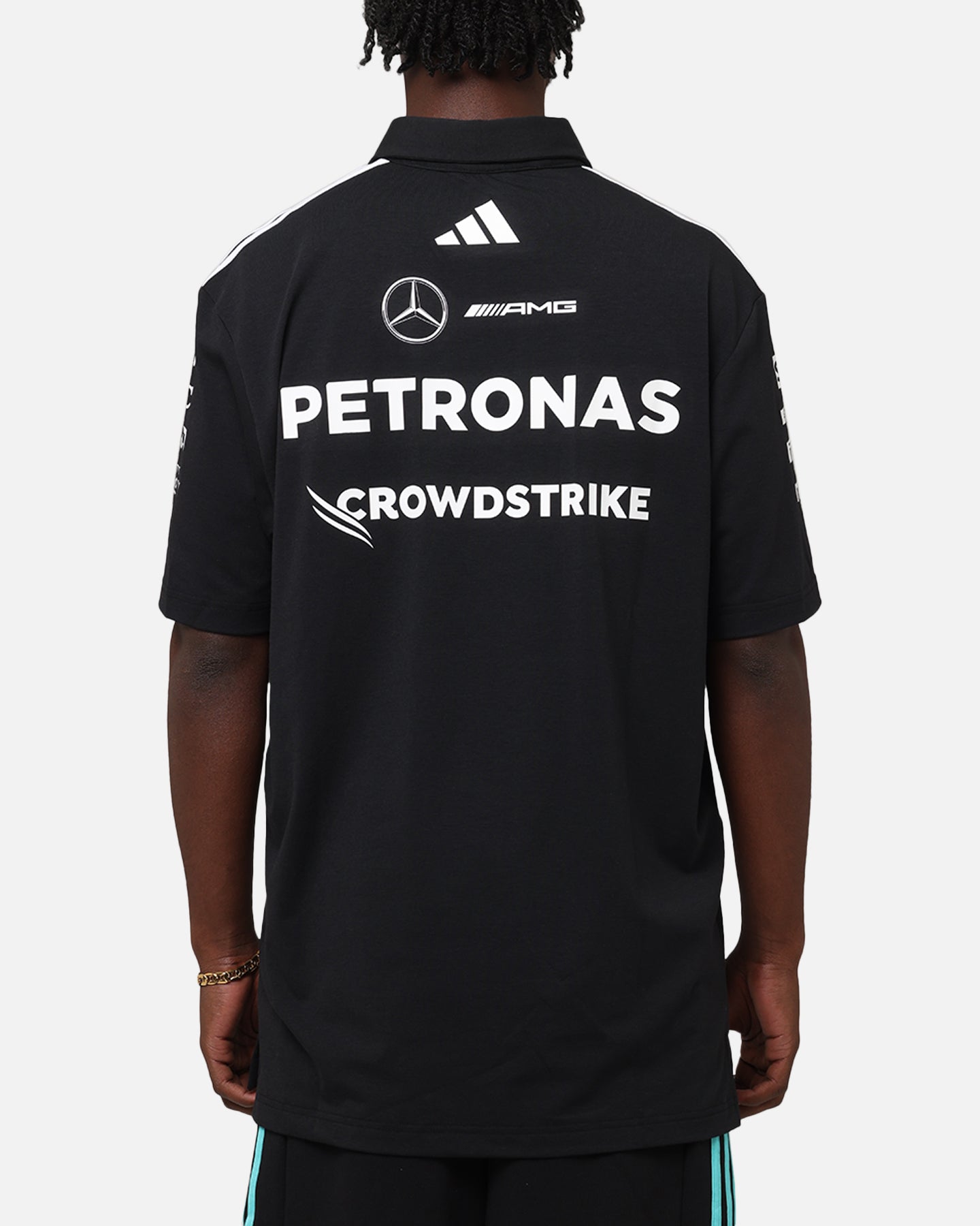 adidas x Mercedes-AMG PETRONAS Formula One F1 2025 Team Polo Shirt Black/White、mySite、zt4zffjzw
