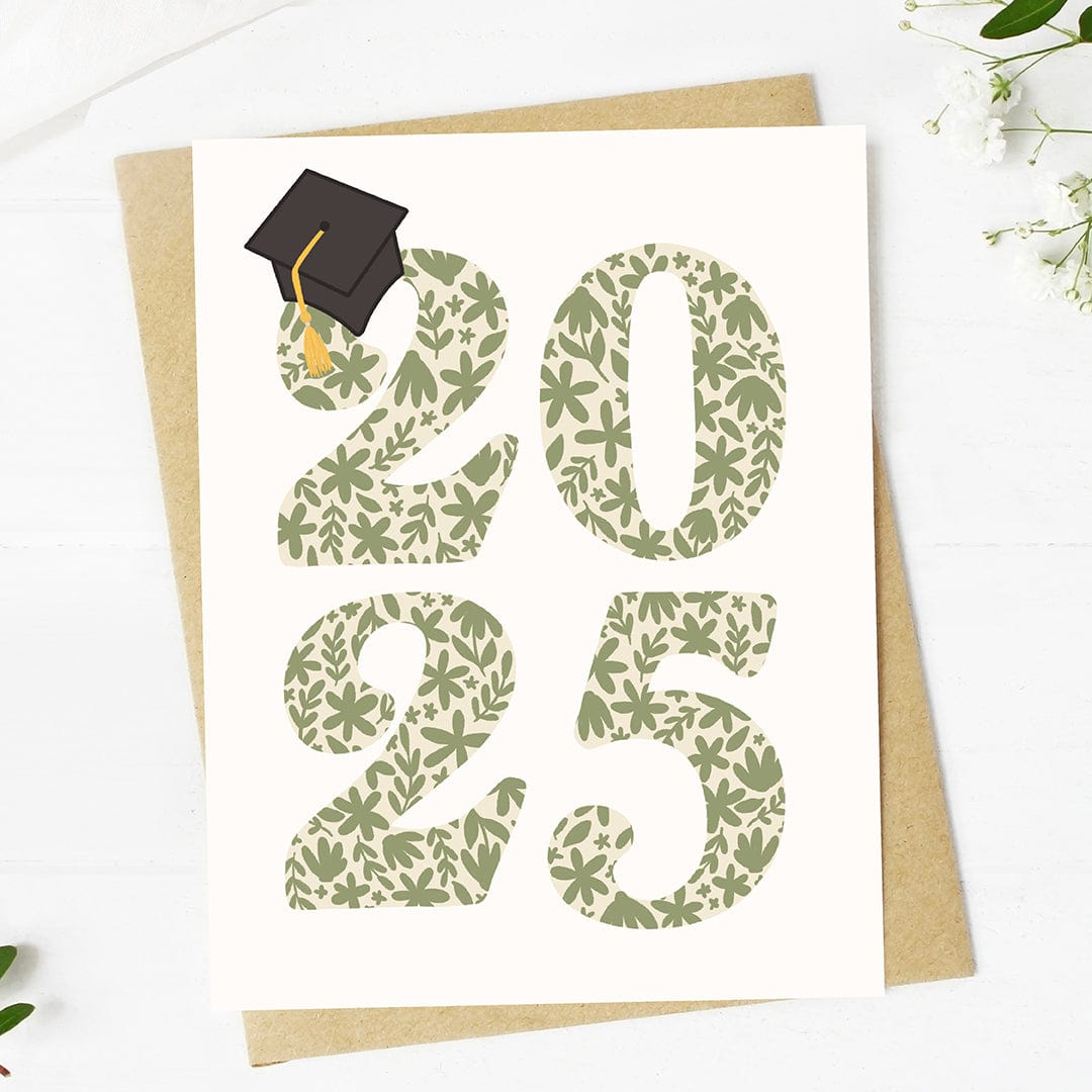  2025 Floral Pattern Graduation Greeting Card、mySite、elrpsem3k