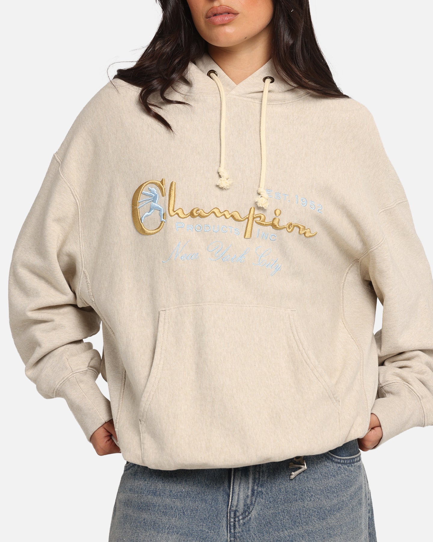 Champion Vintage Logo Sweatshirt Hoodie Oatmeal Heather、mySite、zt4zffjzw