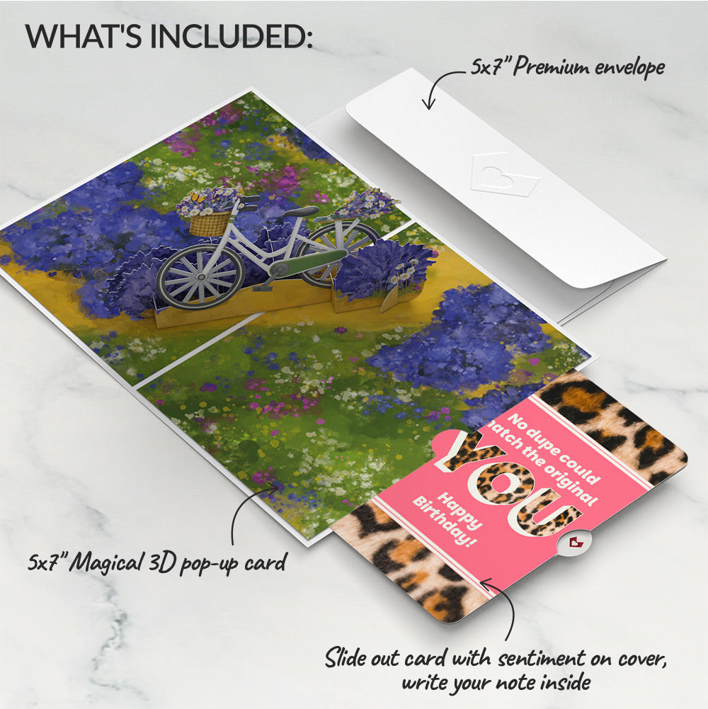Lavender Bicycle Birthday Pop-Up Card and The original YOU Sentiment Set、mySite、solidvoid