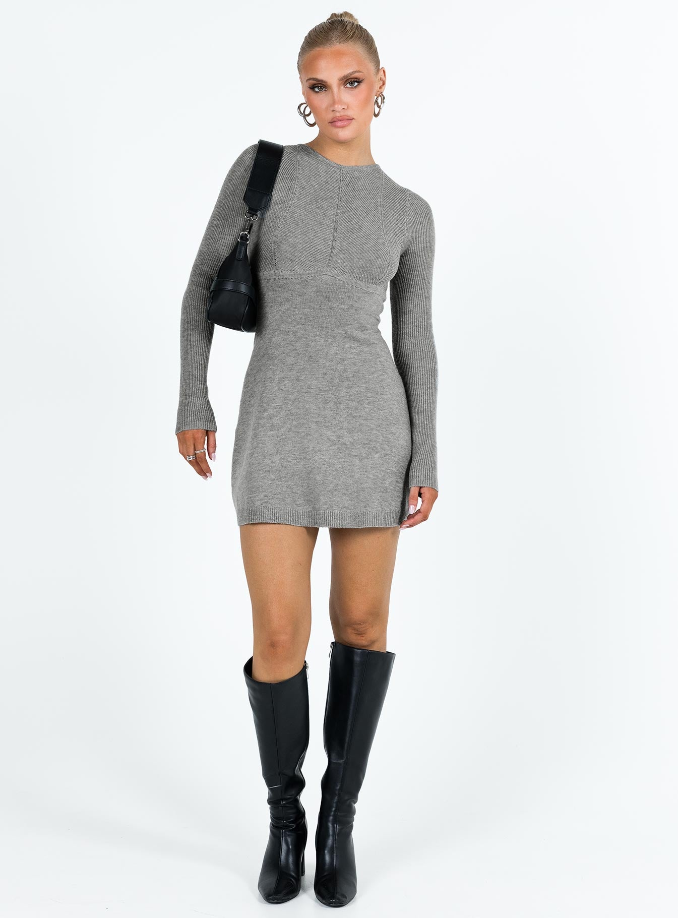 Tomer Knit Mini Dress Grey、mySite、solidvoid