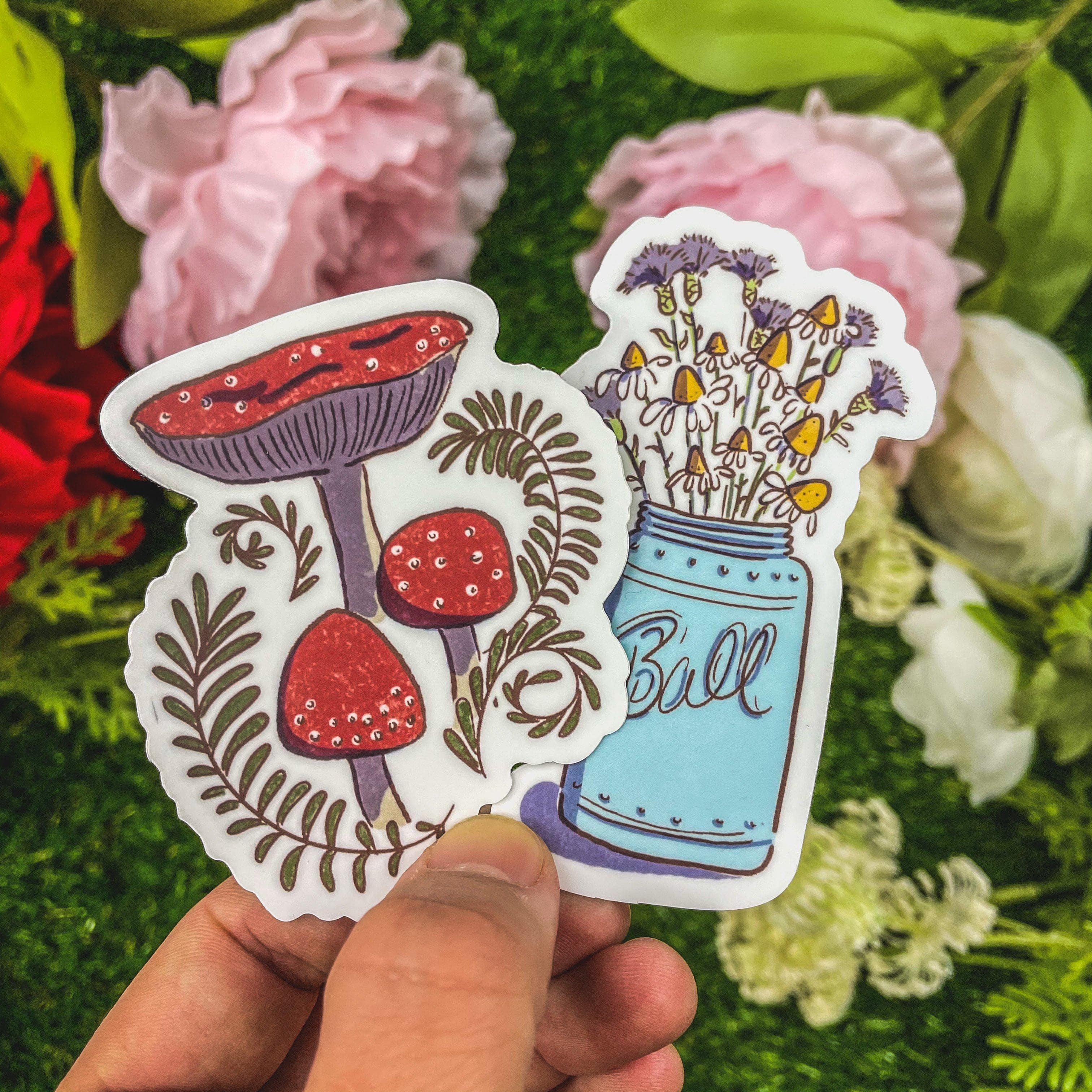  Three Red Mushrooms Sticker、mySite、elrpsem3k