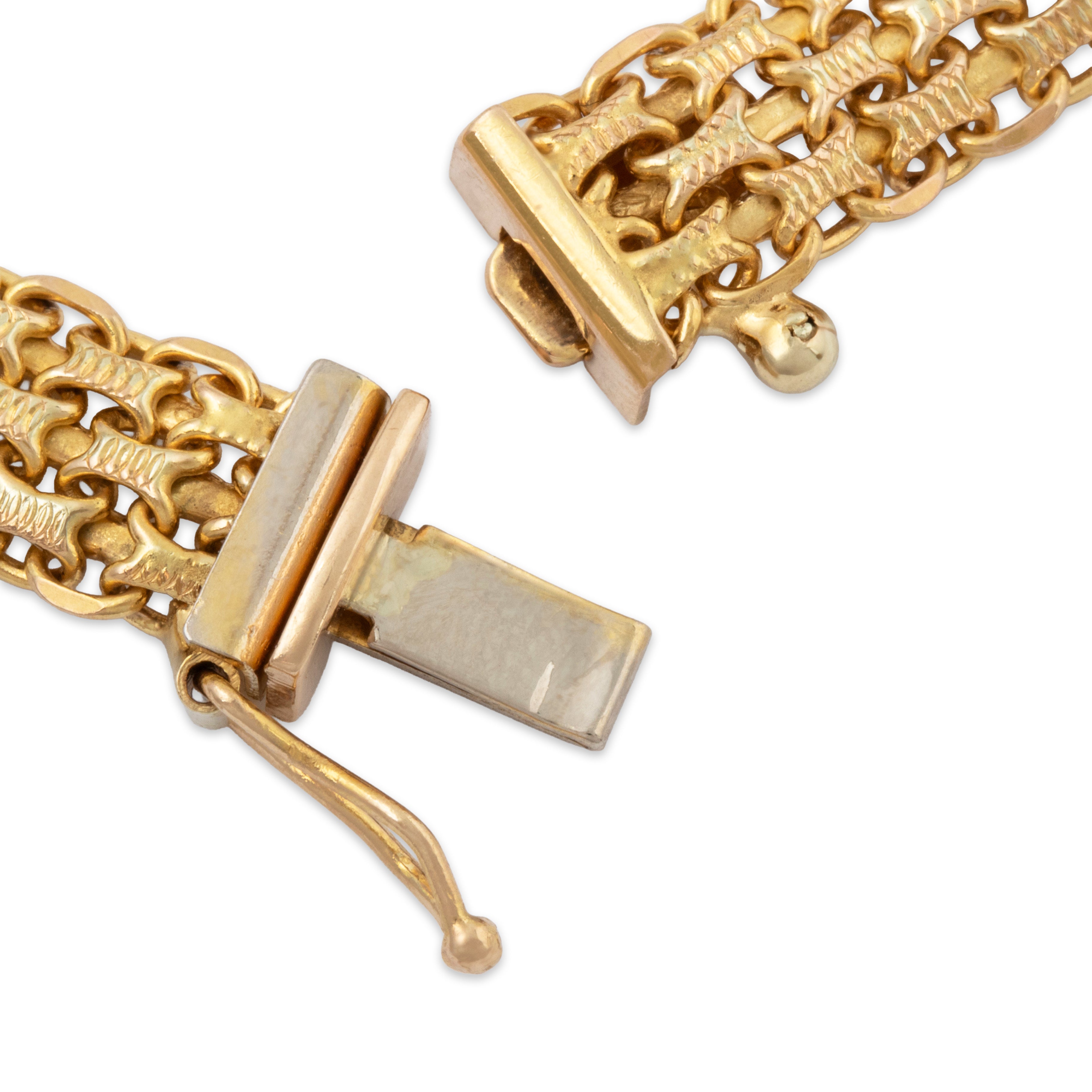 Vintage Italian 14k Yellow Gold Lovely Woven Link Bracelet 7、mySite、hinf8tx79