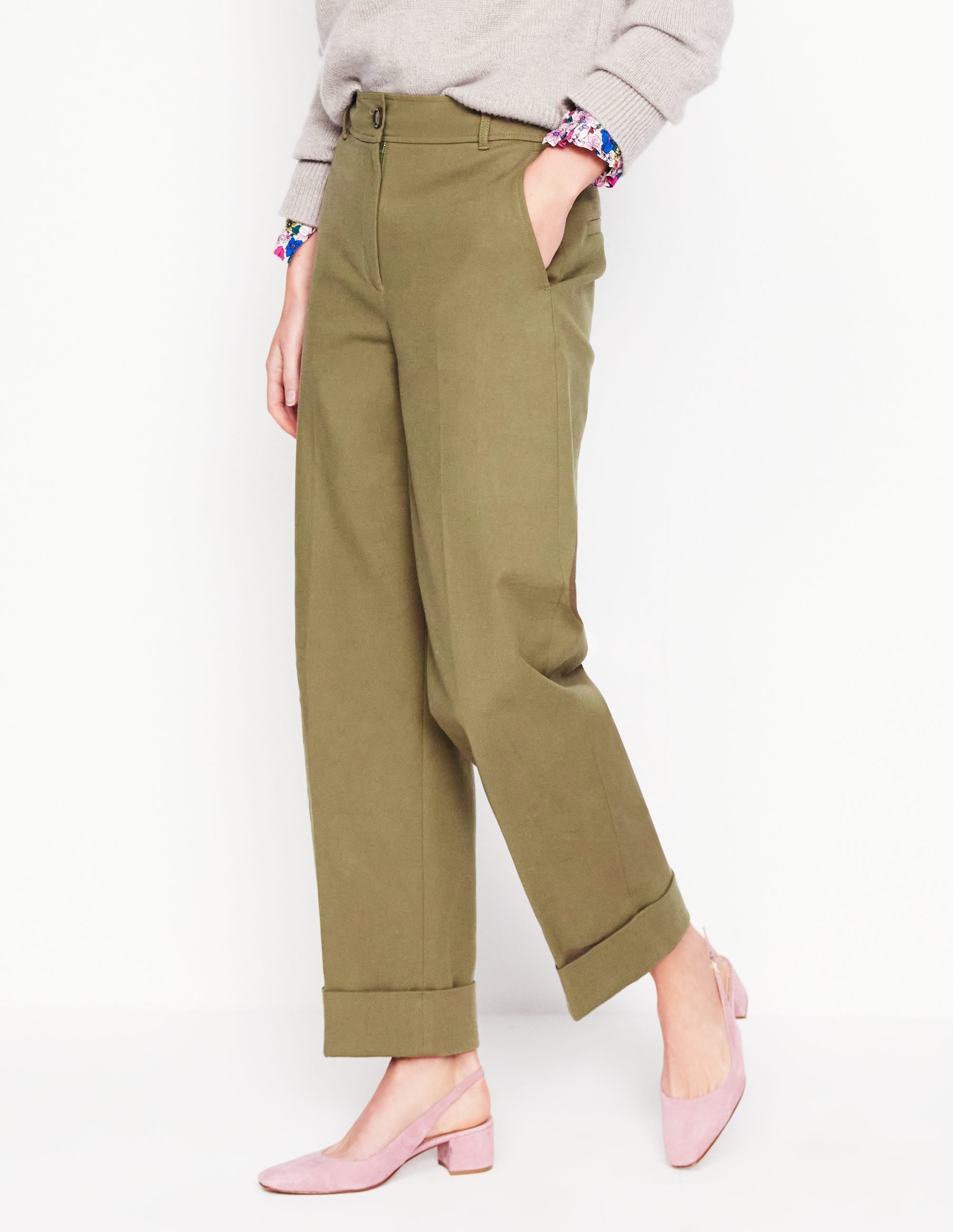  Turn Up Trousers-Warm Olive、mySite、ashleygrahame