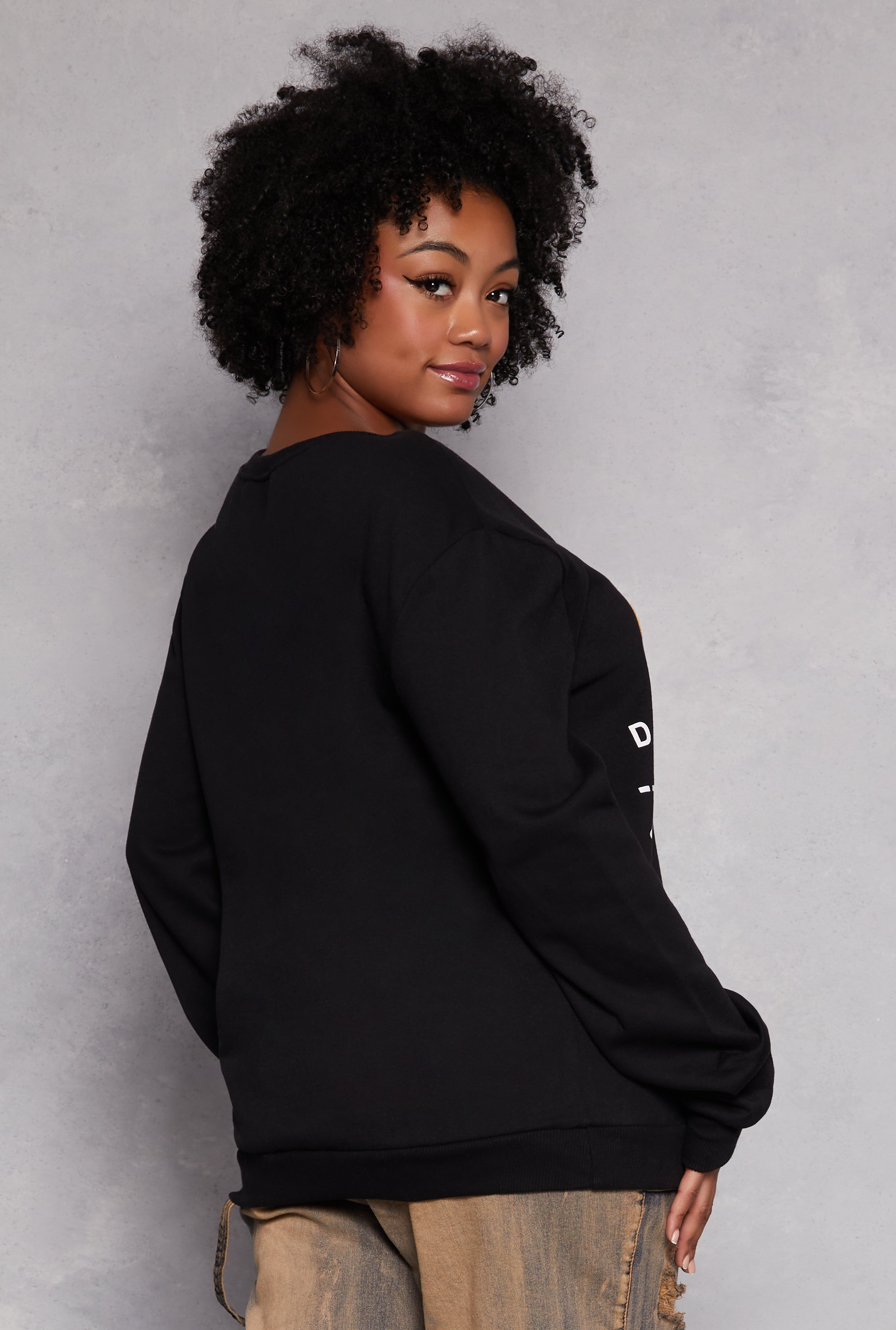 Plus Size Downloading Happiness Sweatshirt、mySite、camillekostekn