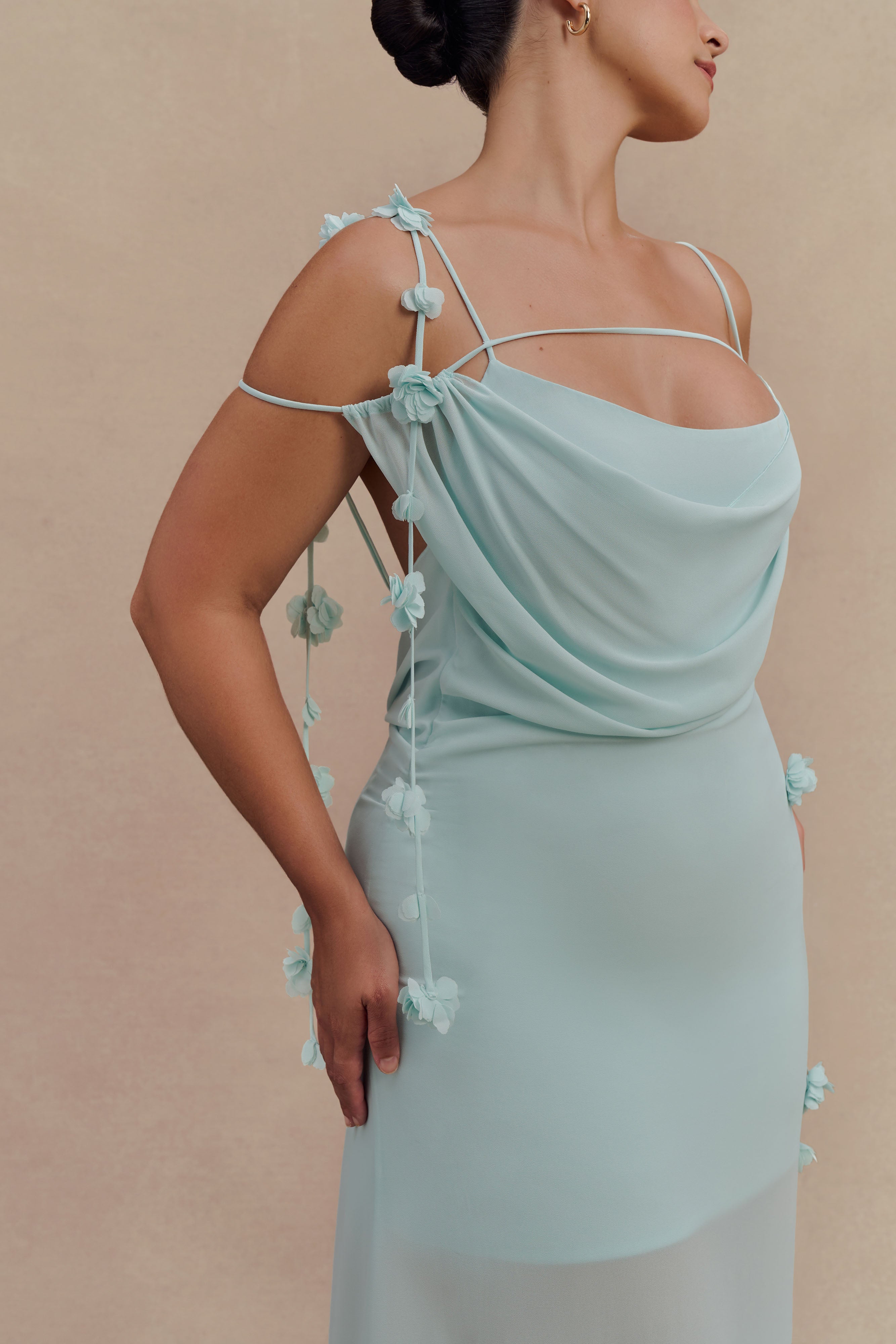 Rosalie Floral Chiffon Maxi Dress - Lagoon、mySite、solidvoid