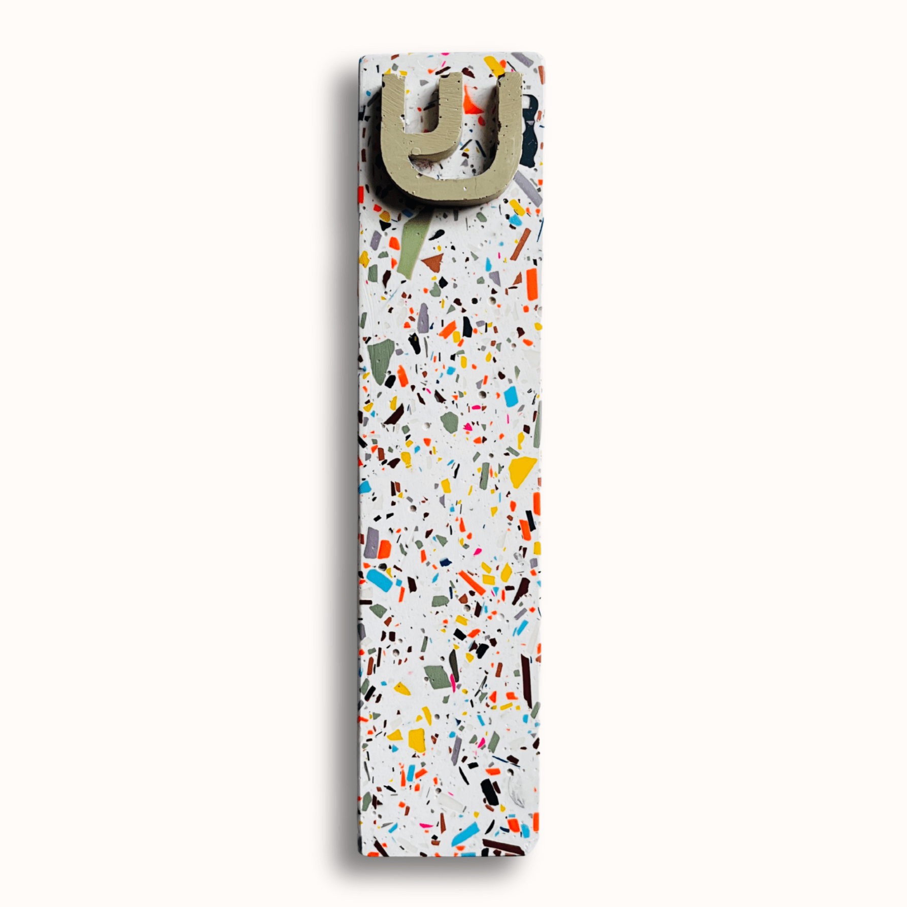 Confetti Cloud White Rainbow Terrazzo Mezuzah、mySite、topwebapps