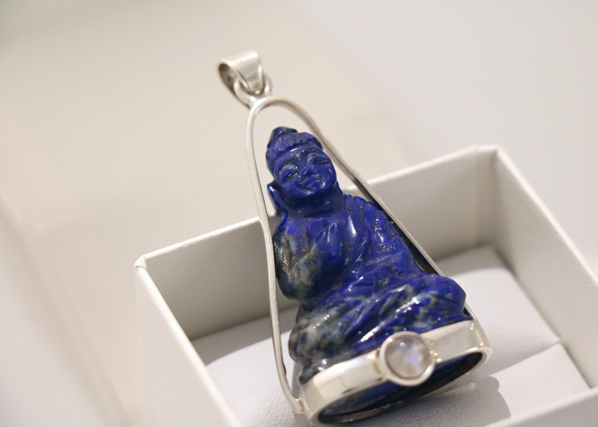 Lapis Lazuli Buddha Pendant with Opal (Sterling Silver)、mySite、topwebapps