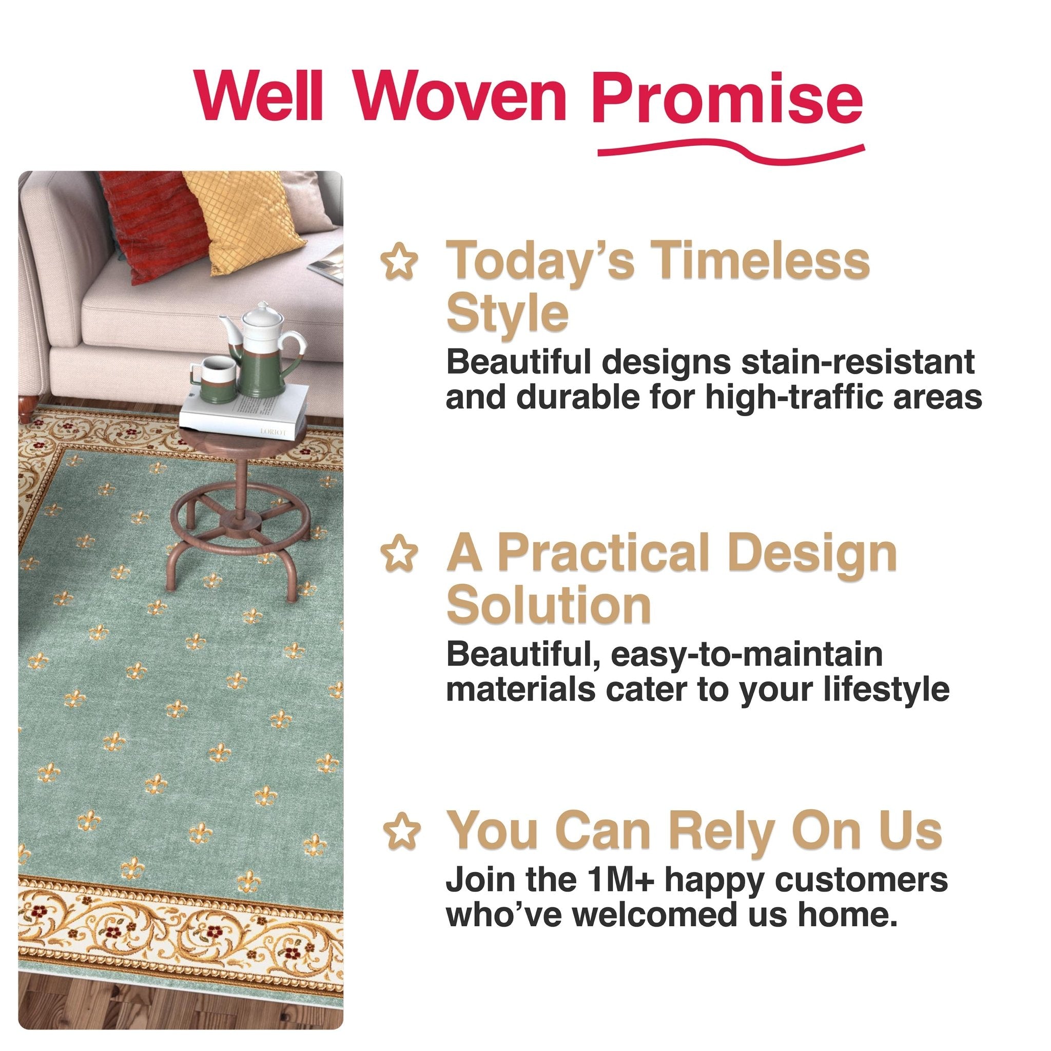 Fleur de Lis Elegance Easy to Clean Rug、mySite、gigharbornorthrealestate