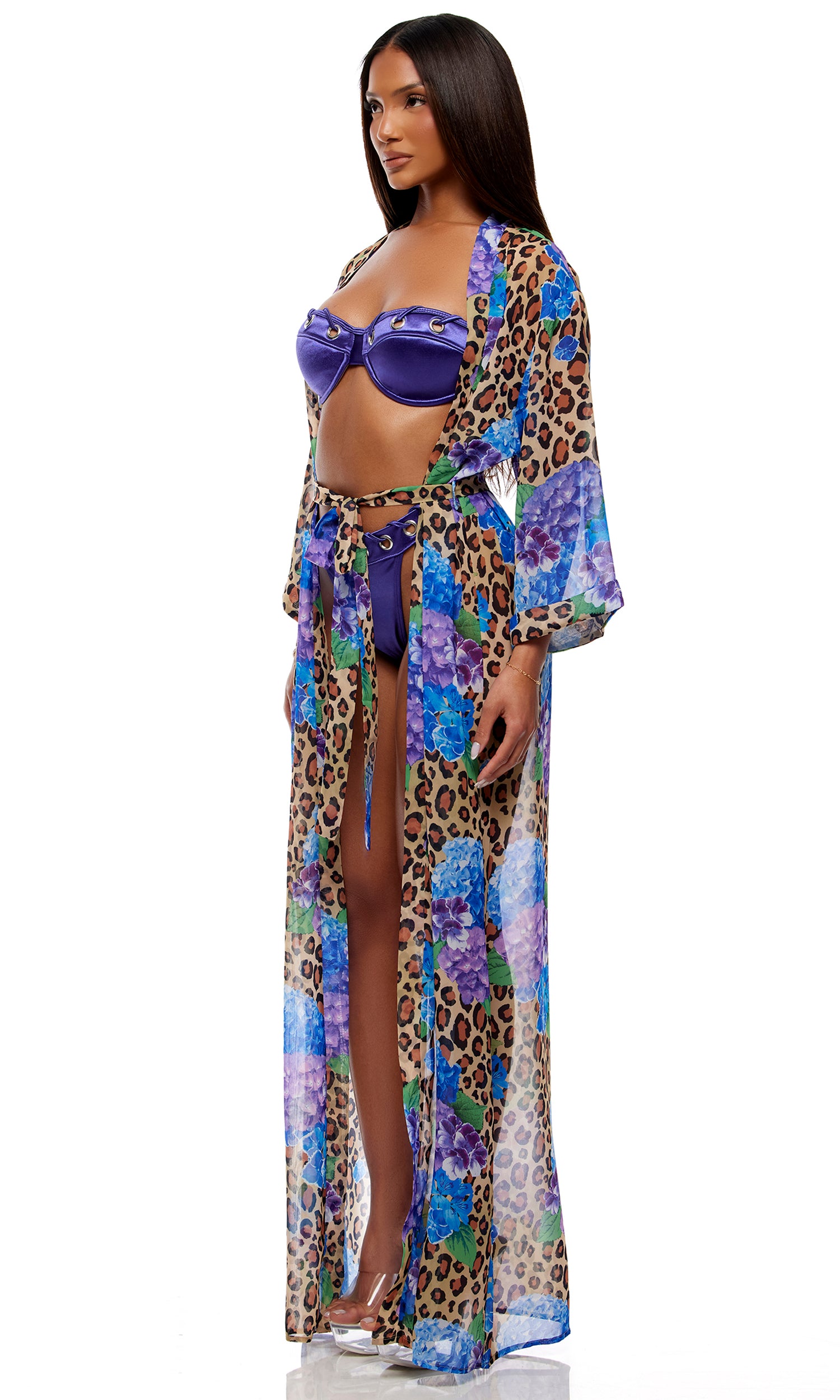 Termoli Mesh Pool Kimono - Cheetah Blue、mySite、bengalsvssteelers