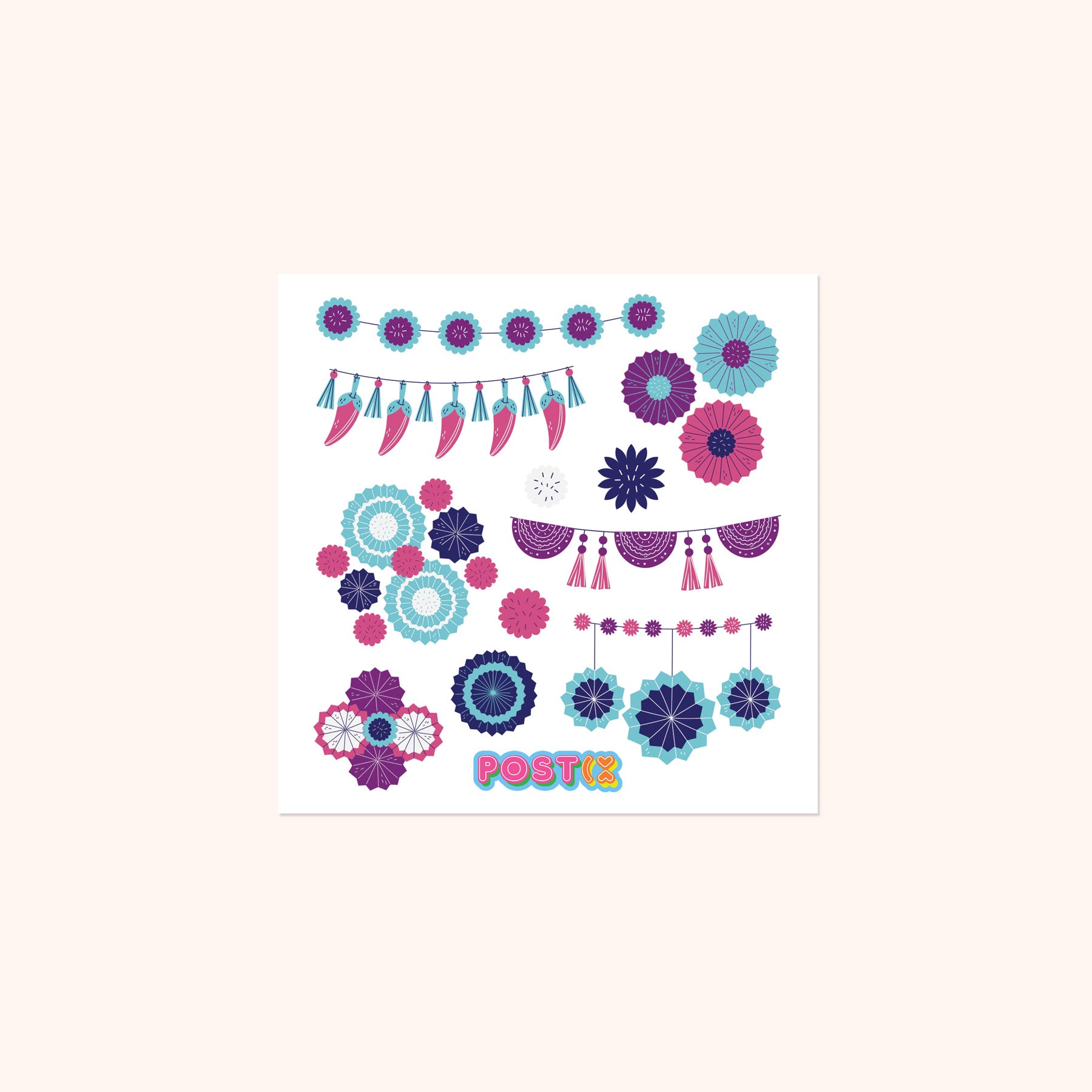  Fiesta Fun Ornaments Rub On Sticker Sheet、mySite、ghnorth