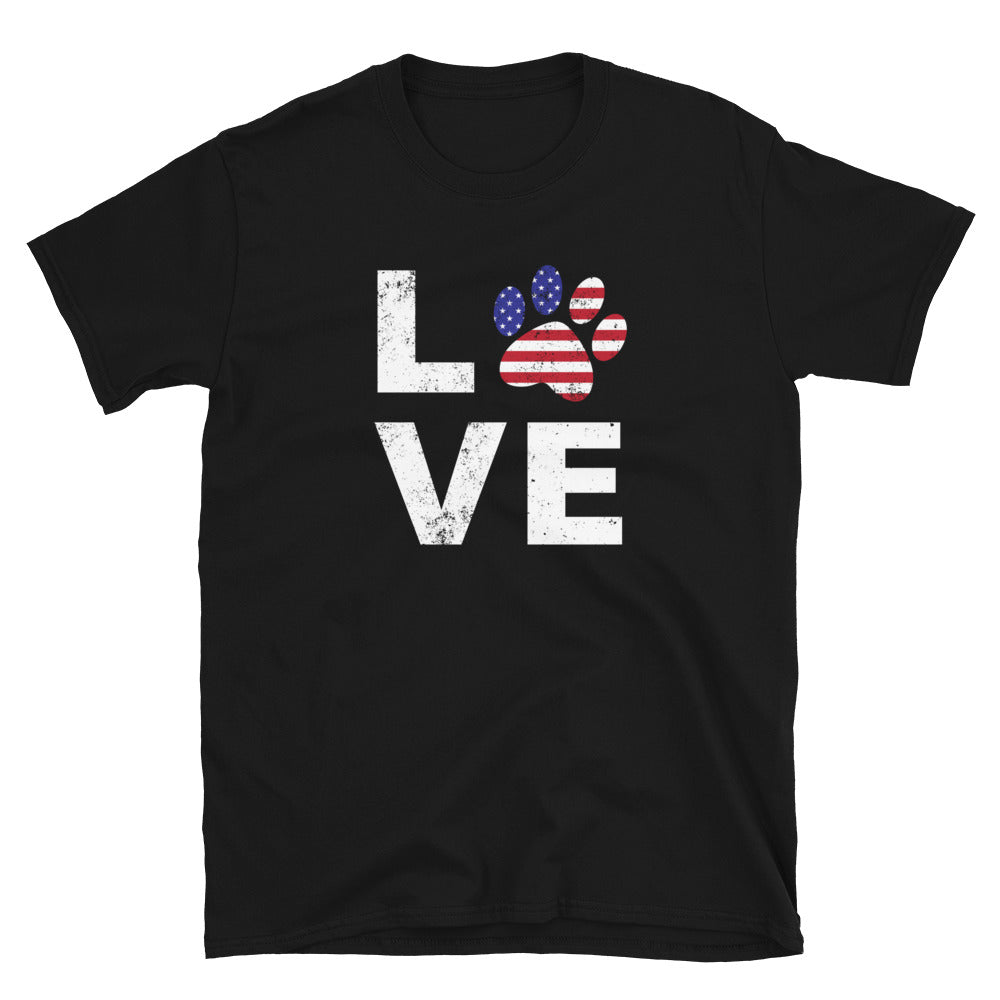 Patriotic Paw Love T-Shirt、mySite、camillekostekn