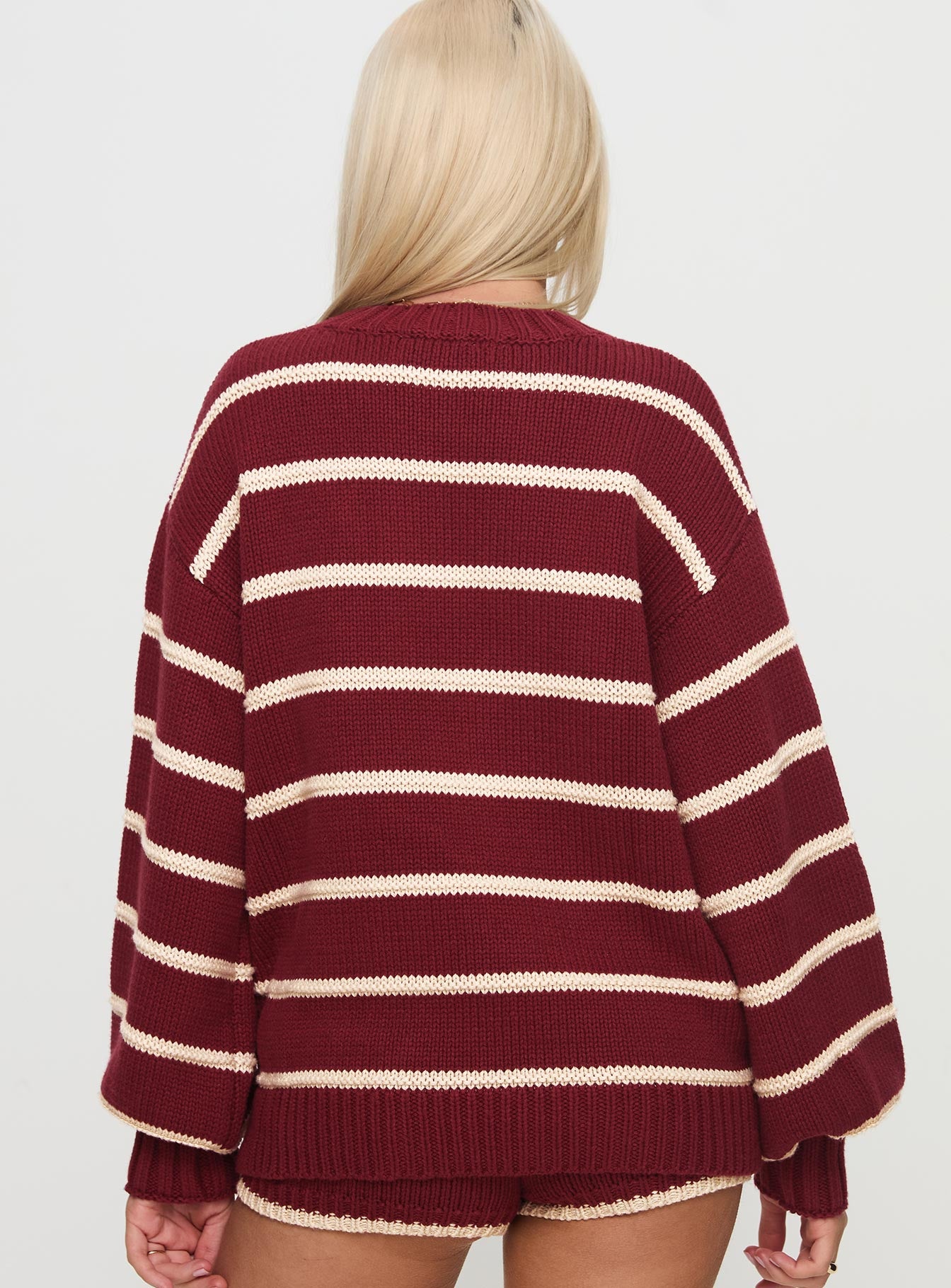Read Your Mind Knit Sweater Maroon Stripe、mySite、solidvoid