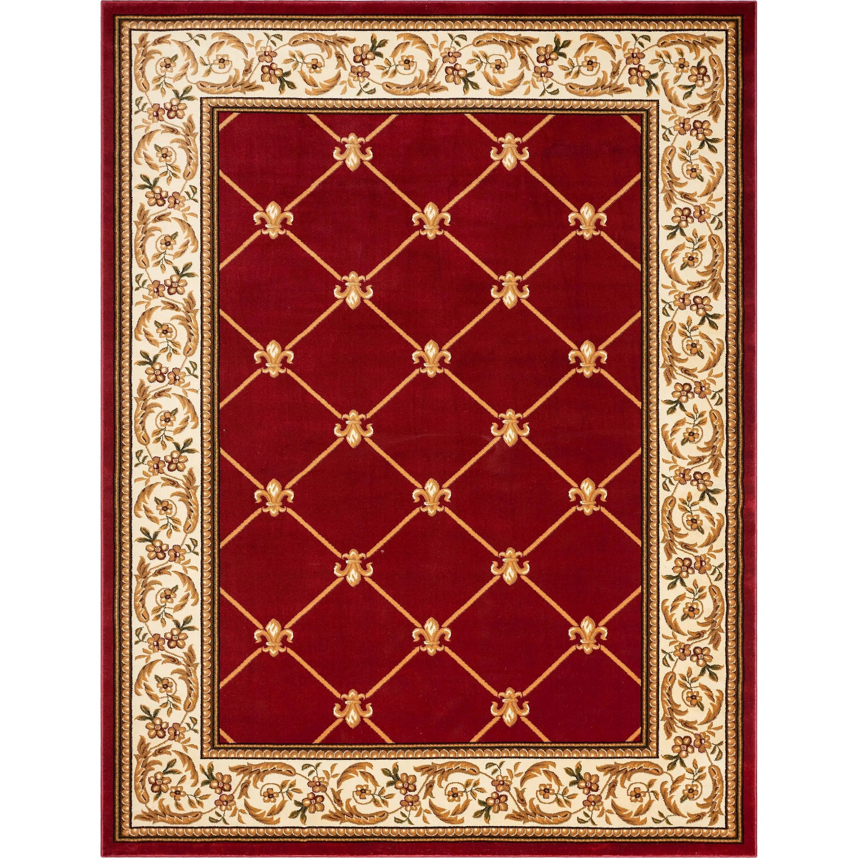 Fleur De Lis Red Formal Rug、mySite、gigharbornorthrealestate