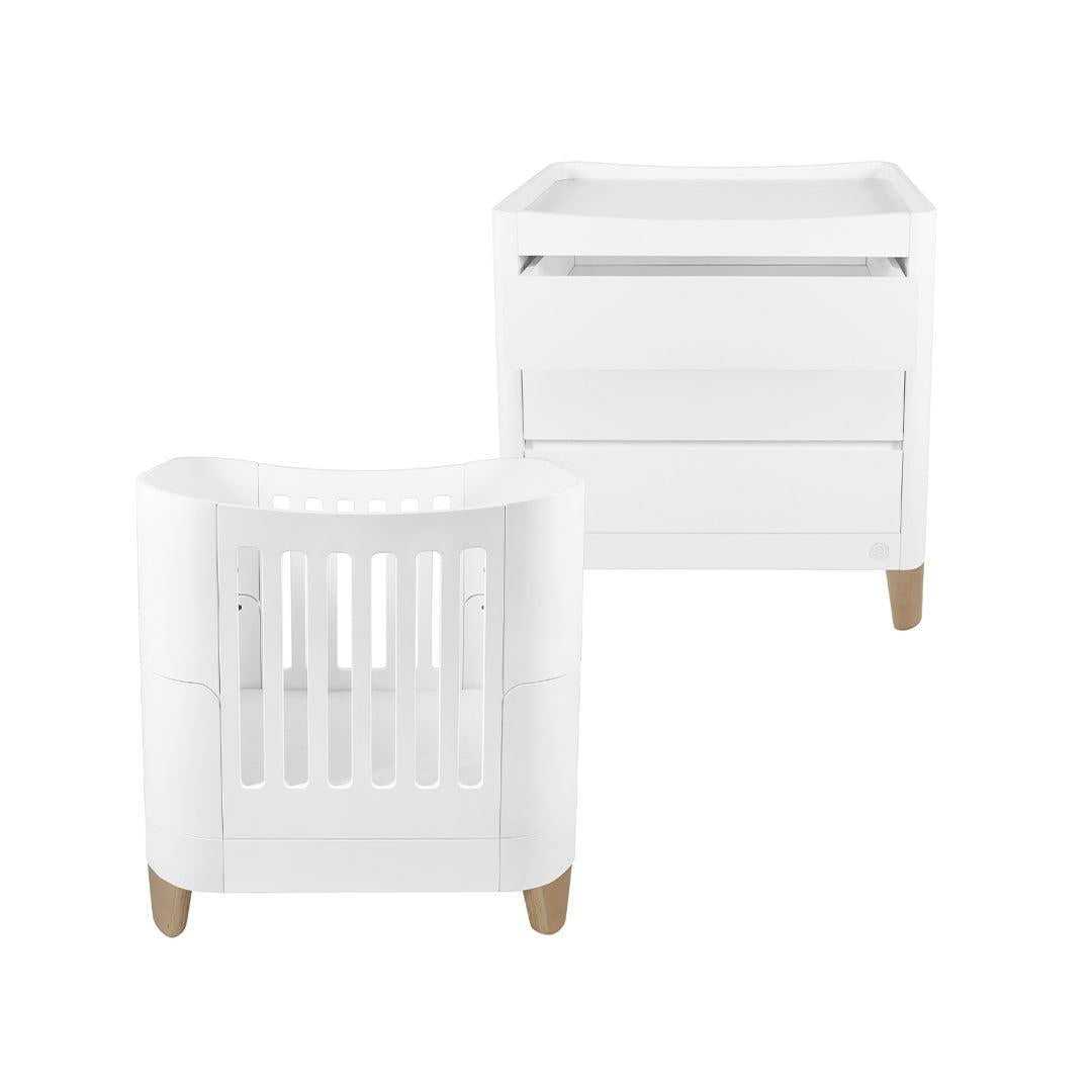  Gaia Baby Serena Mini Cot and Dresser Set - White / Natural、mySite、merchandisen
